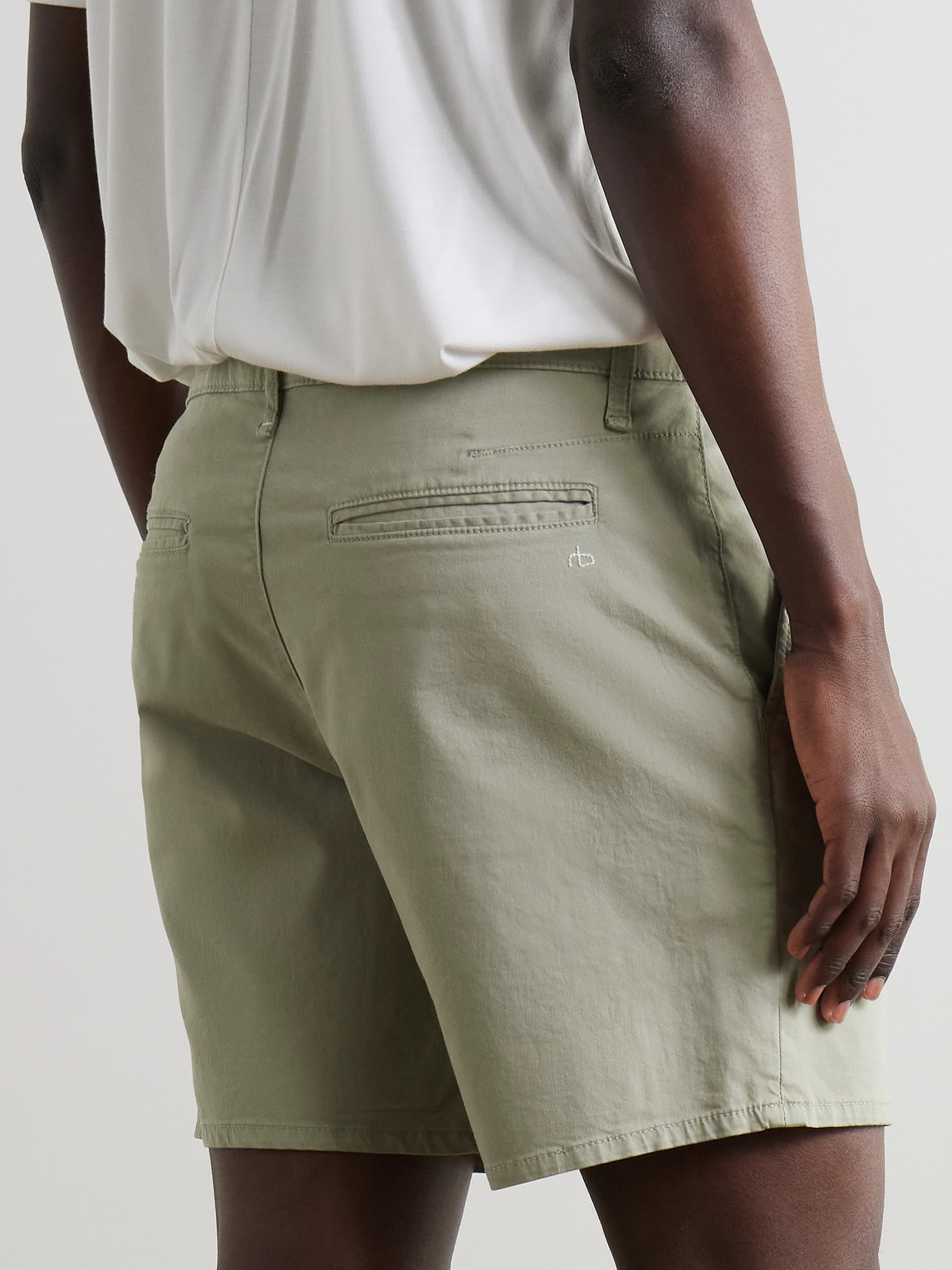 Rag & Bone Straight-leg Cotton-blend Shorts In Green