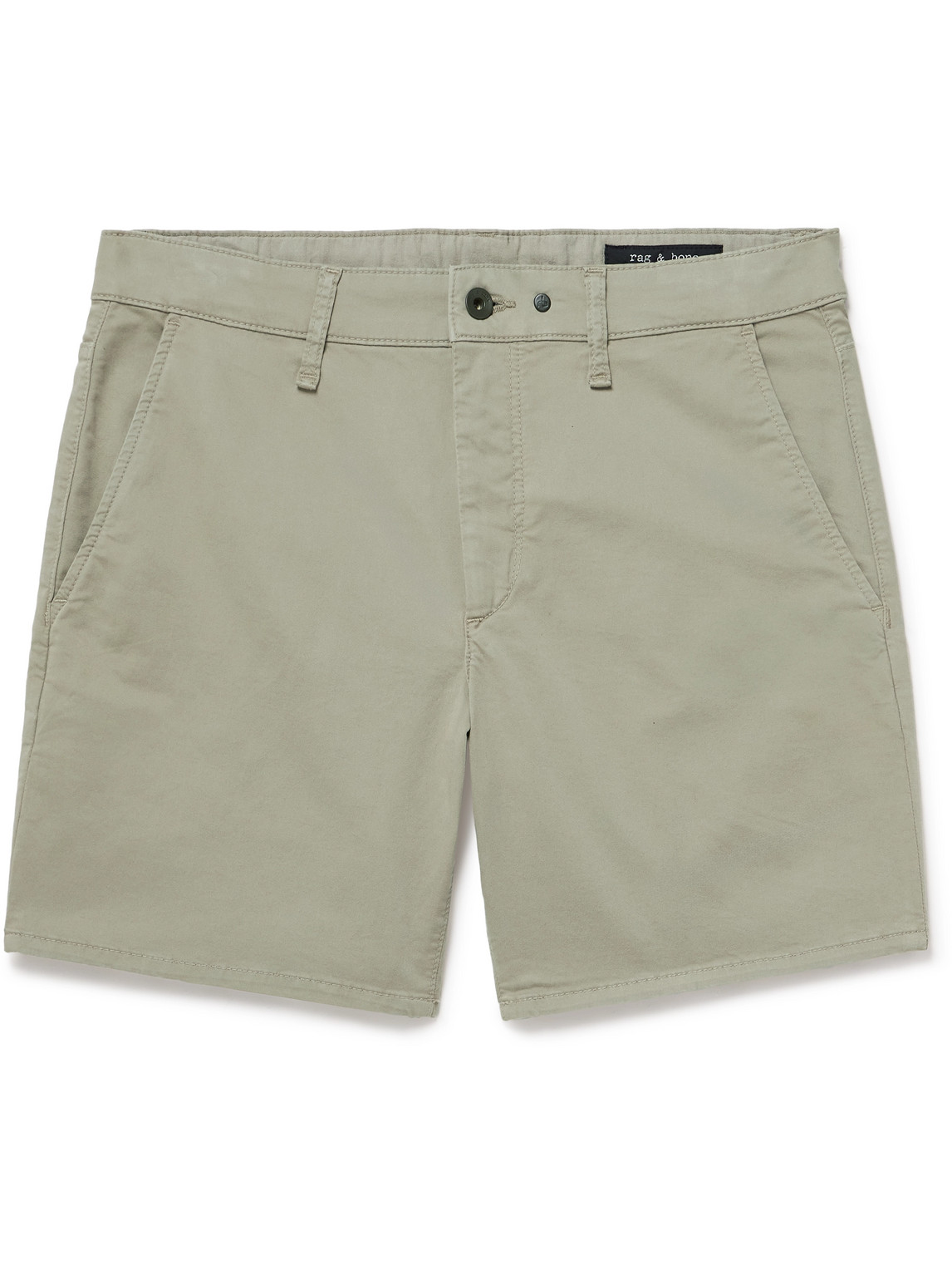 Rag & Bone Straight-leg Cotton-blend Shorts In Green