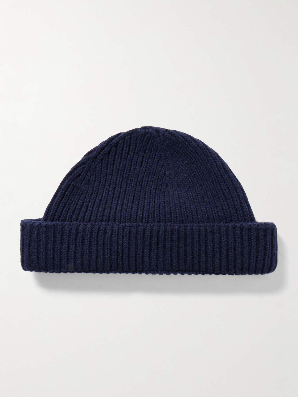 John Smedley Oram Ribbed Recycled-cashmere And Merino Wool-blend Beanie In Blue