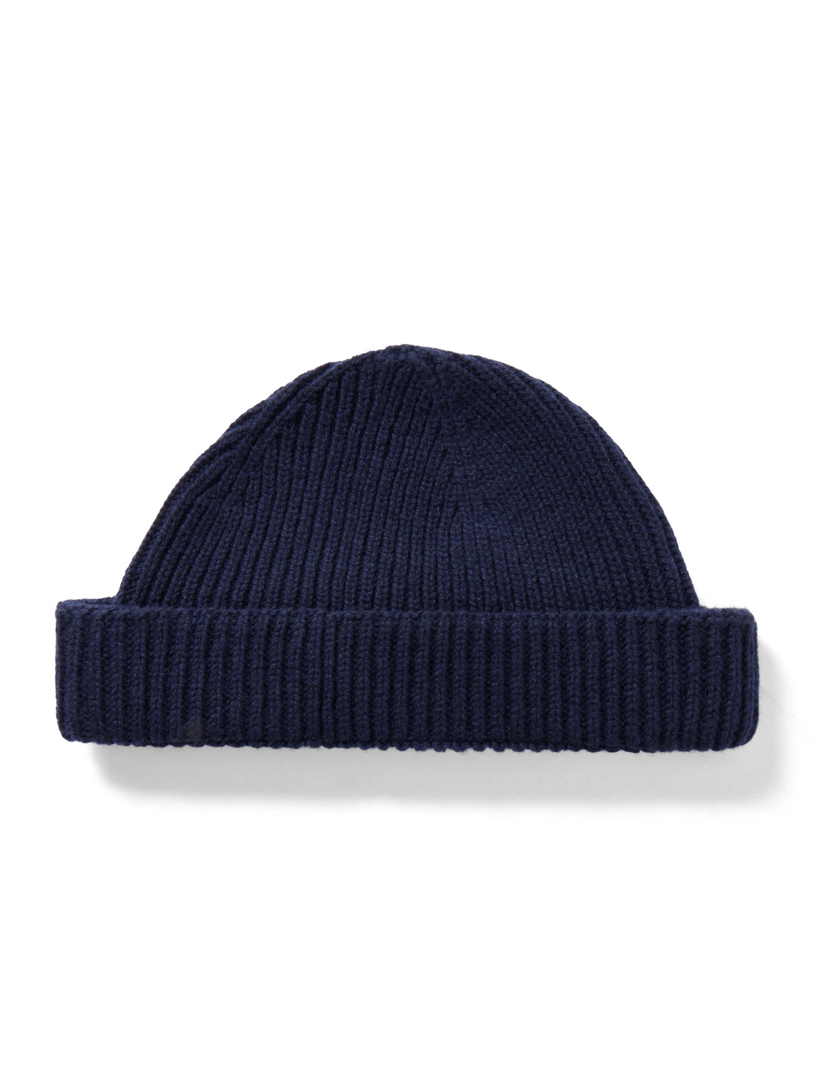 John Smedley Oram Ribbed Recycled-cashmere And Merino Wool-blend Beanie In Blue