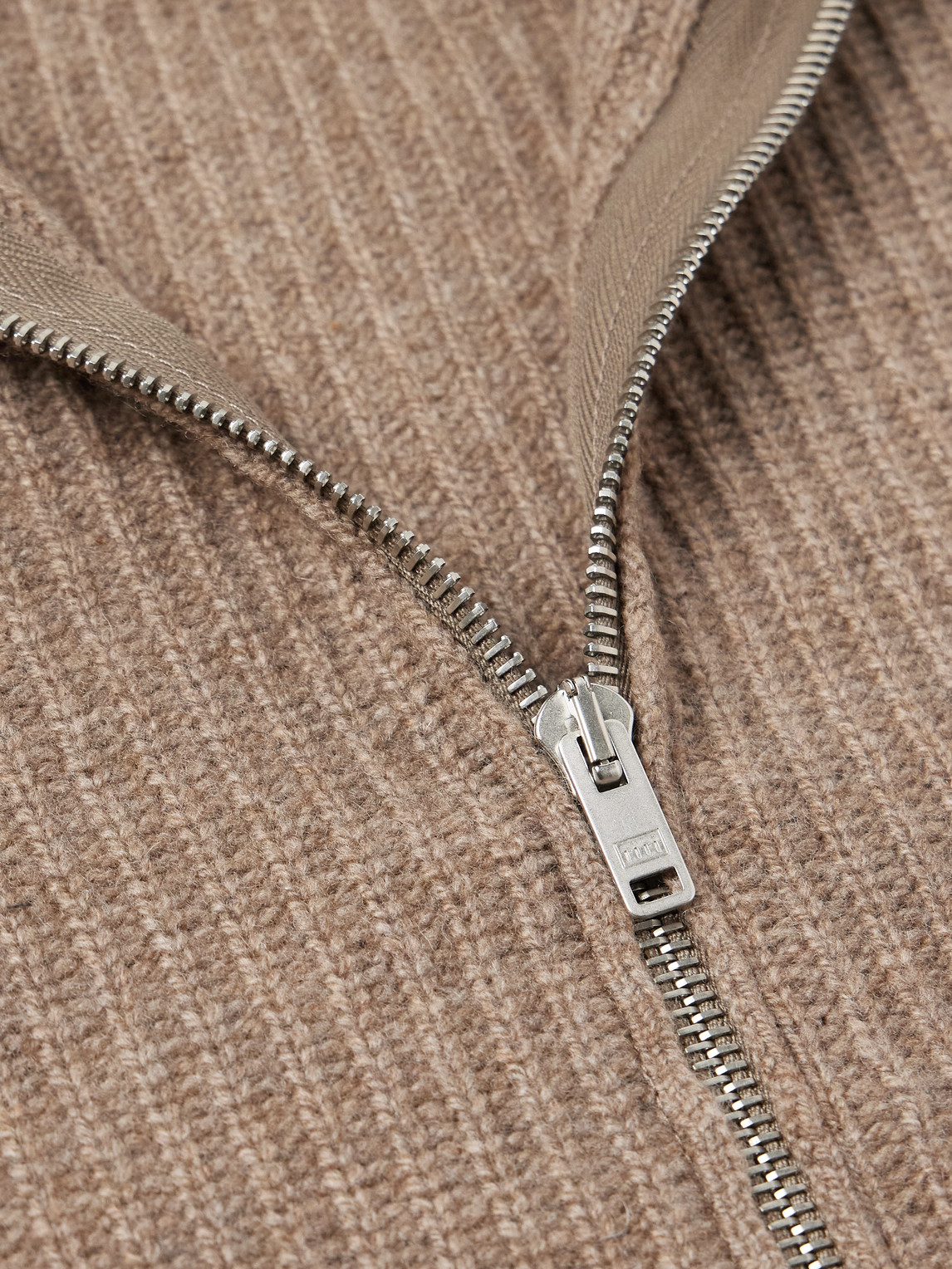 John Smedley Mallam Ribbed Recycled-cashmere And Merino Wool-blend Zip-up Cardigan In Neutral