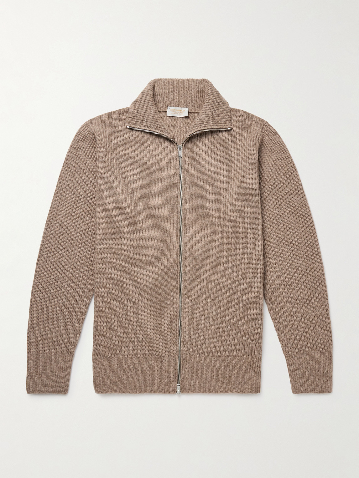John Smedley Mallam Ribbed Recycled-Cashmere and Merino Wool-Blend Zip-Up Cardigan - Men