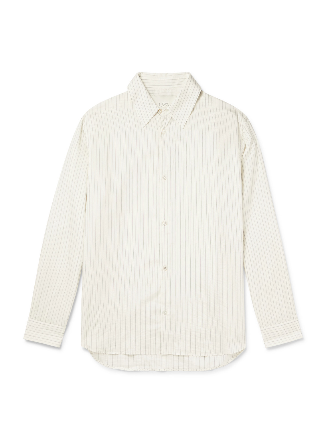 Studio Nicholson View Striped Silk And Cotton-blend Shirt