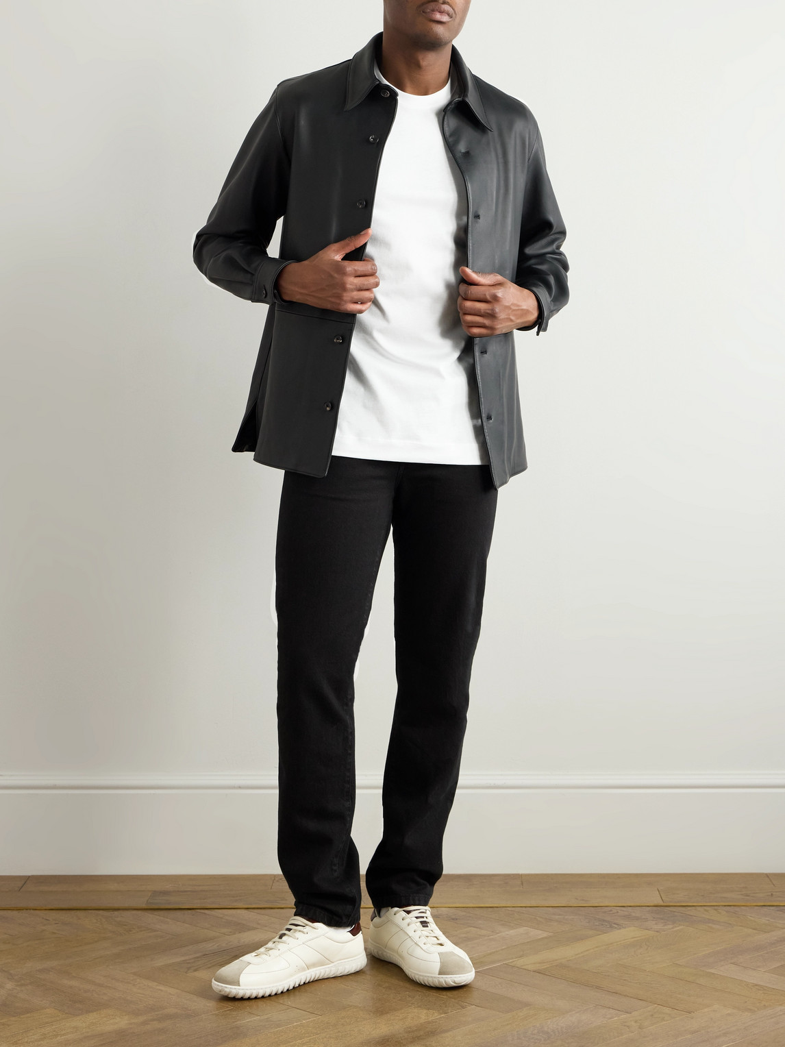 Shop Zegna Slim-fit Logo-embroidered Cotton-jersey T-shirt In White