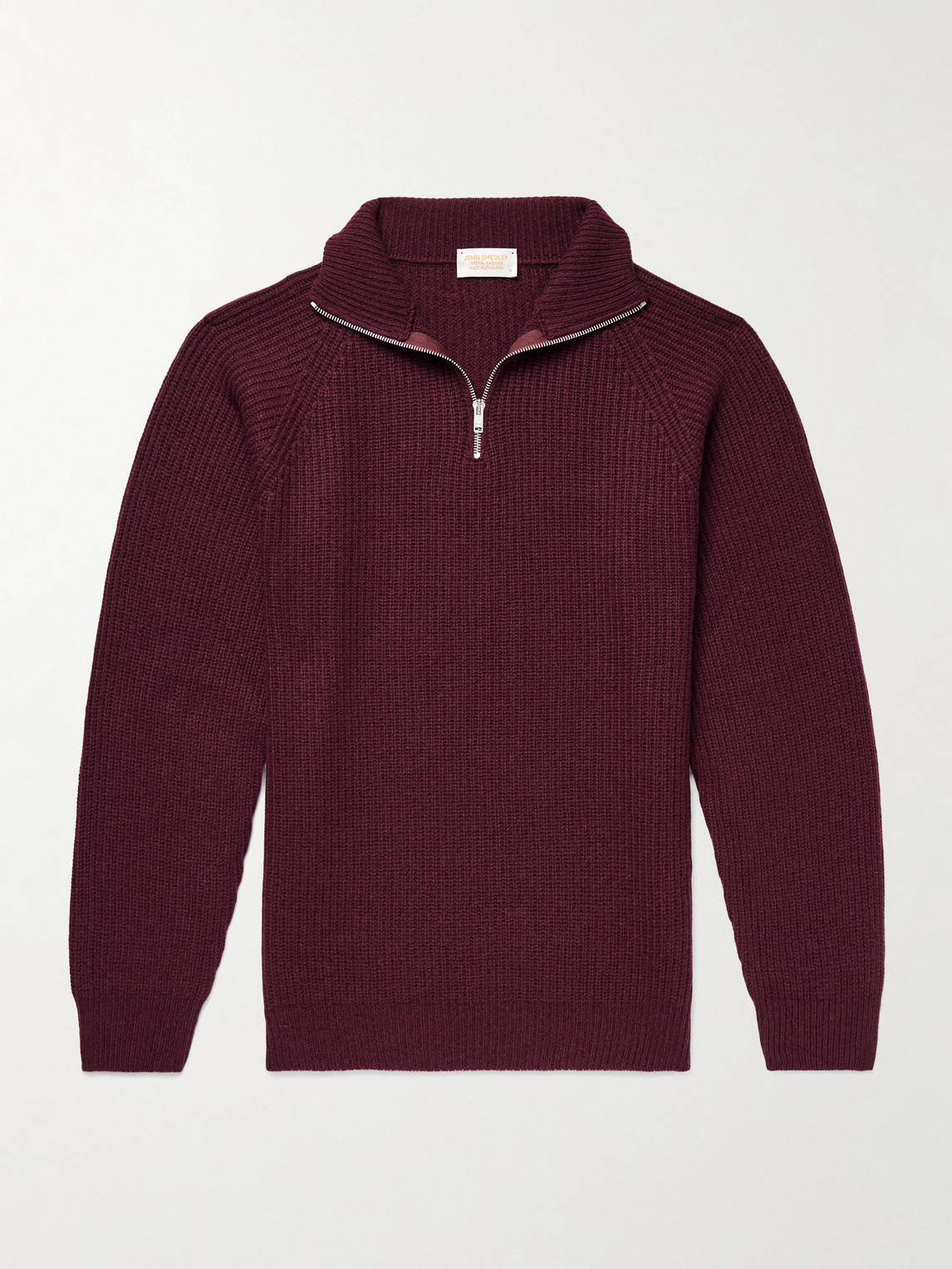 John Smedley Ryker Ribbed Recycled-Cashmere and Wool-Blend Half-Zip weater - Men
