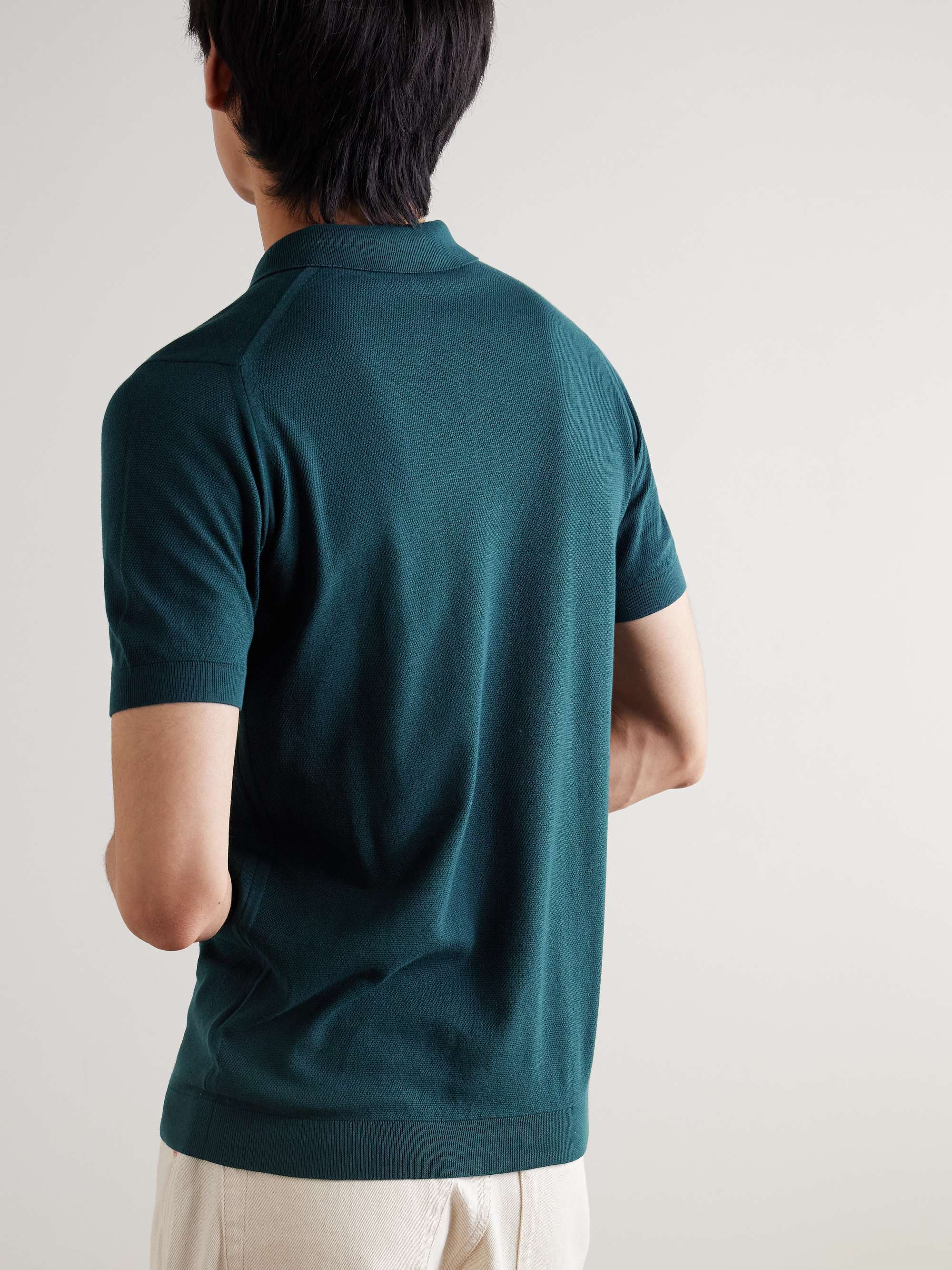 JOHN SMEDLEY 로스 슬림핏 씨 아일랜드 코튼 피케 폴로 셔츠
