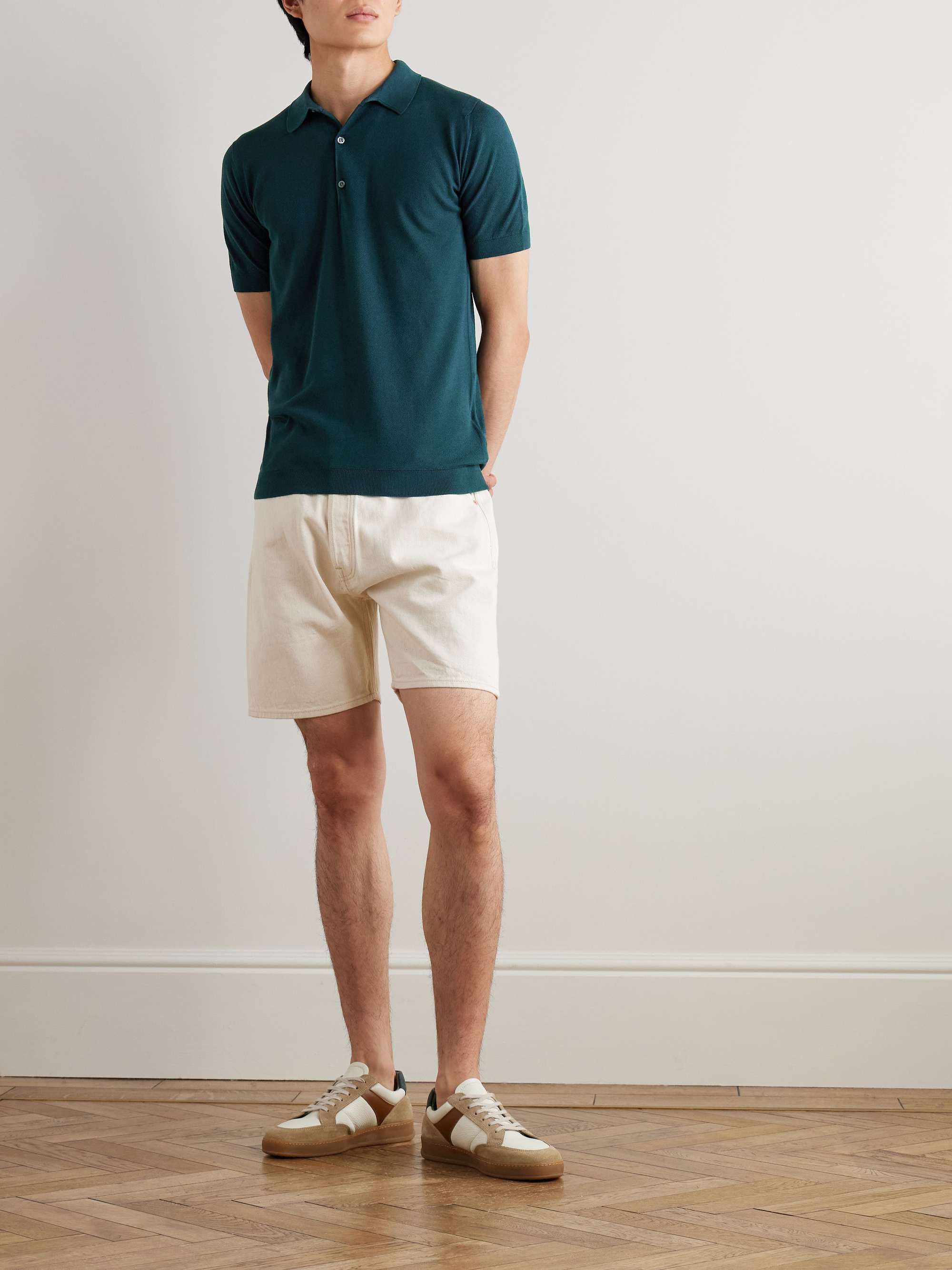 JOHN SMEDLEY 로스 슬림핏 씨 아일랜드 코튼 피케 폴로 셔츠