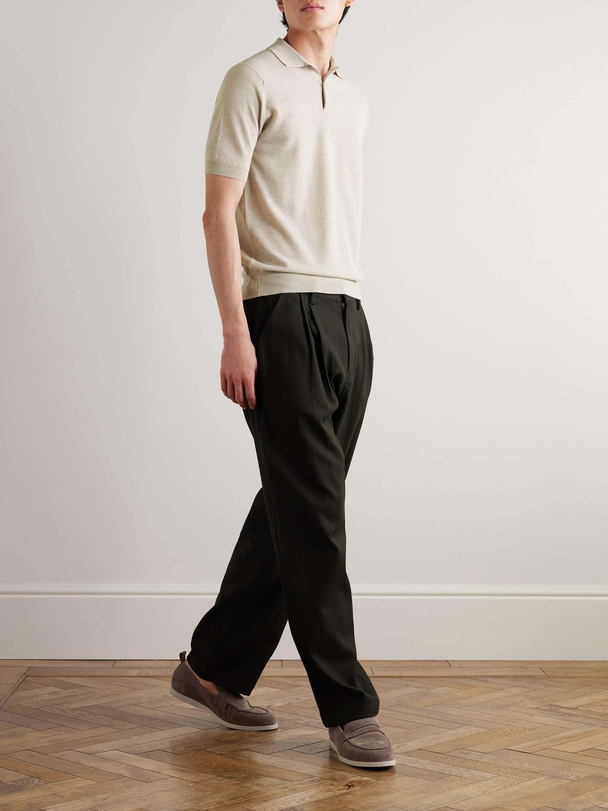 JOHN SMEDLEY Wool Polo Shirt