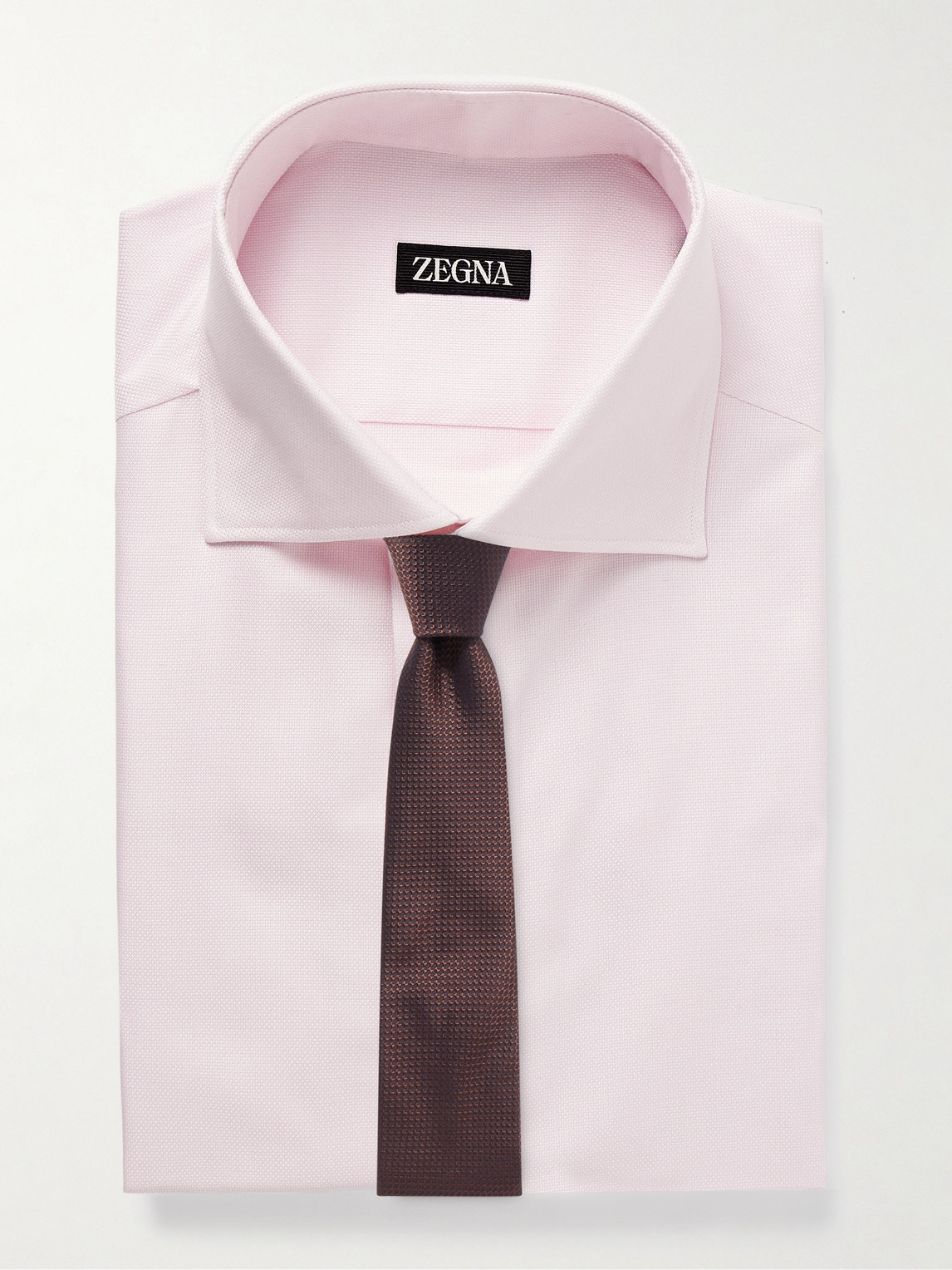 Cutaway-Collar Cotton-Piqué Shirt