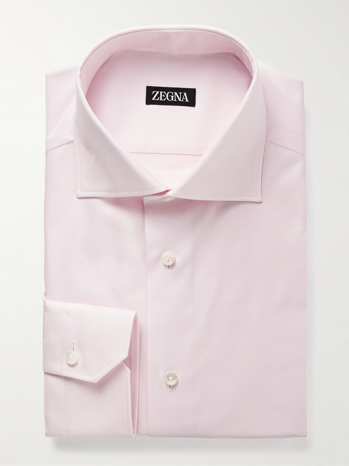 Zegna Cutaway-Collar Cotton-Piqué Shirt - Men