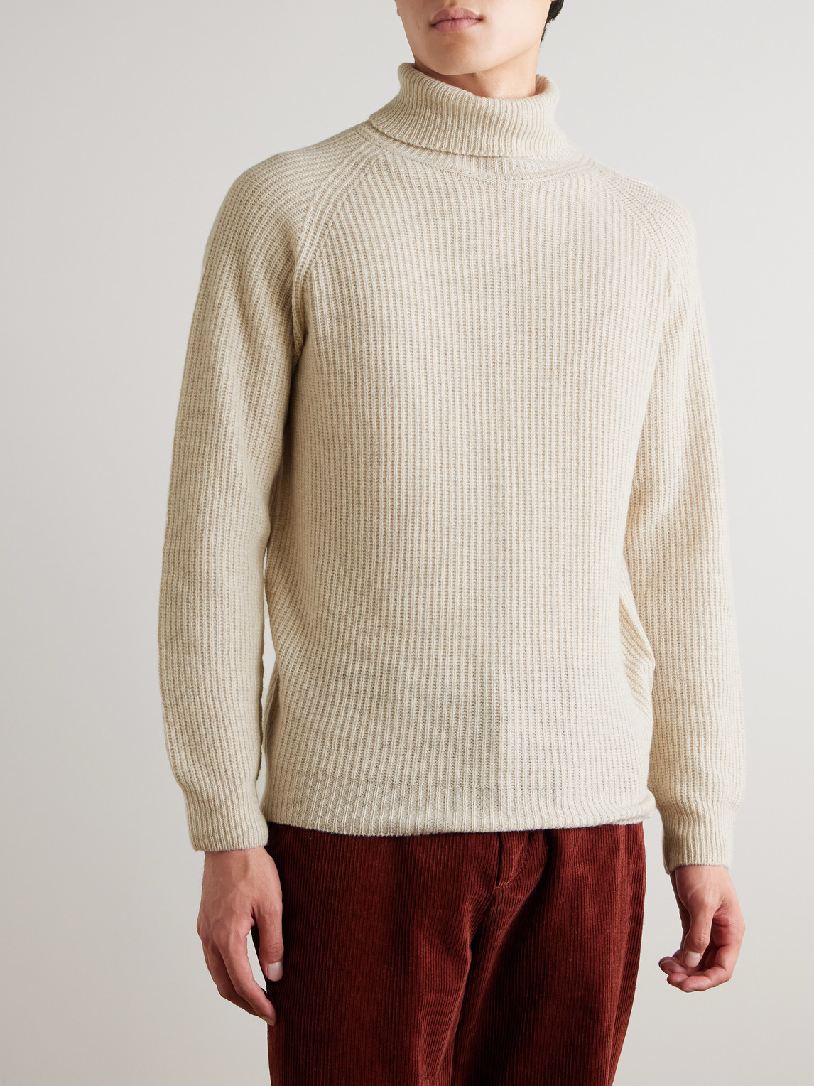 John Smedley Auckland Recycled-cashmere And Wool-blend Rollneck Sweater In Neutral