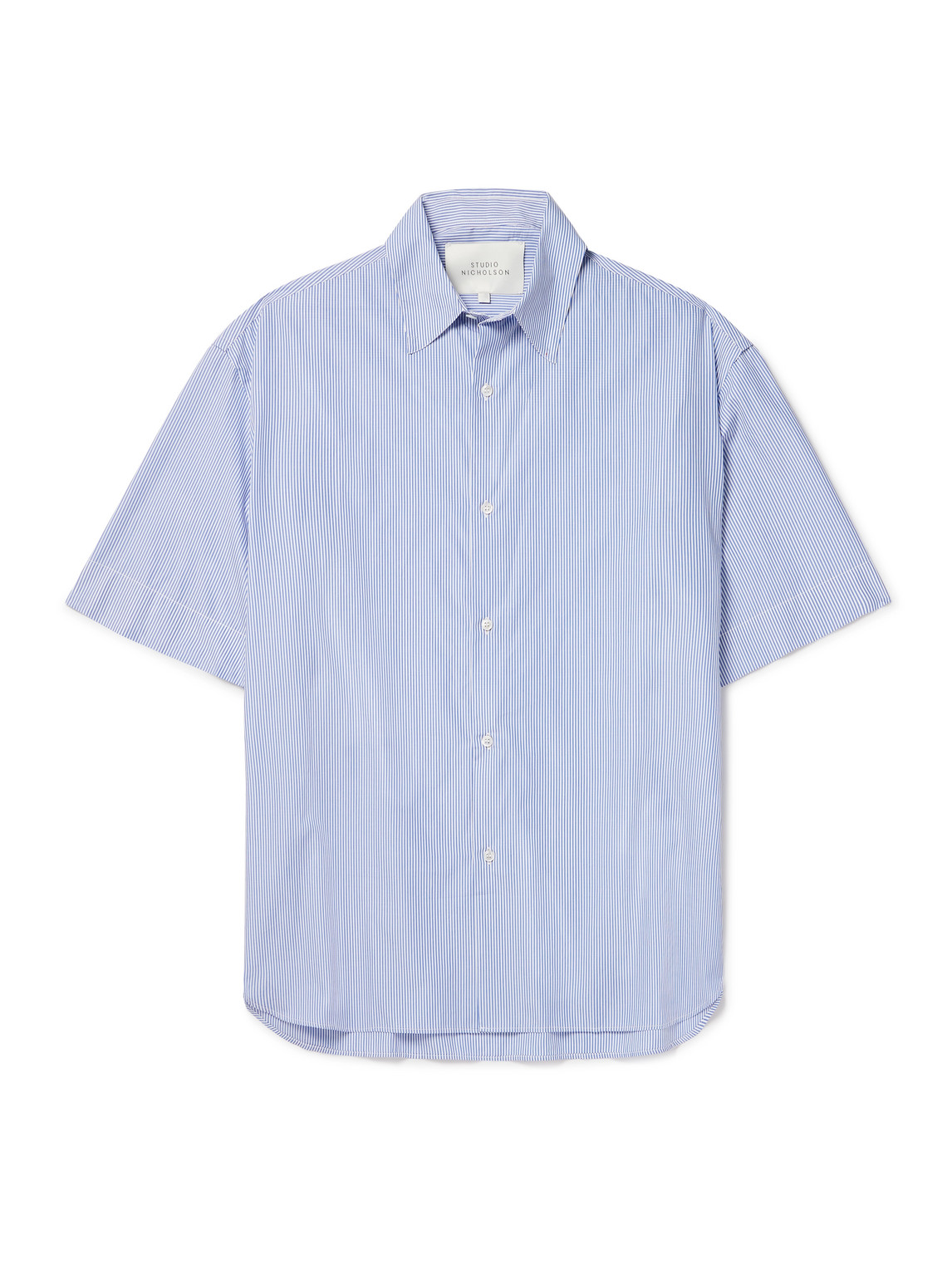 Studio Nicholson Sorono Striped Cotton-poplin Shirt In Blue