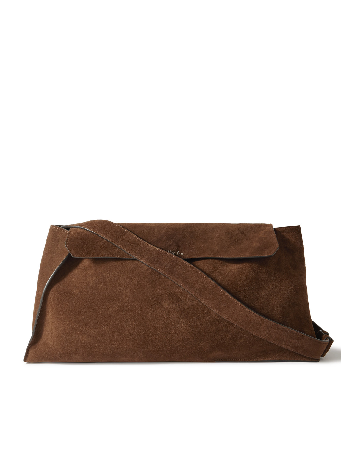 Studio Nicholson Shiboru Suede Messenger Bag In Brown