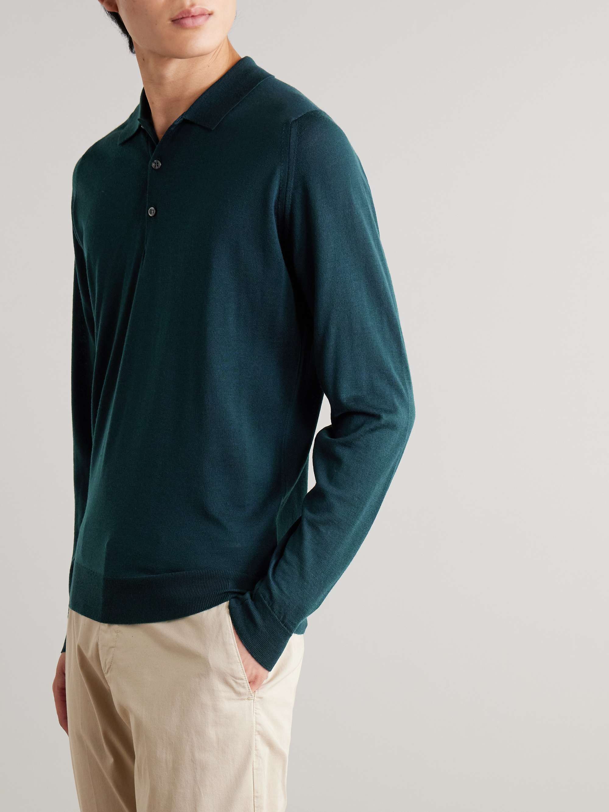 JOHN SMEDLEY Belper Slim-Fit Merino Wool Polo Shirt