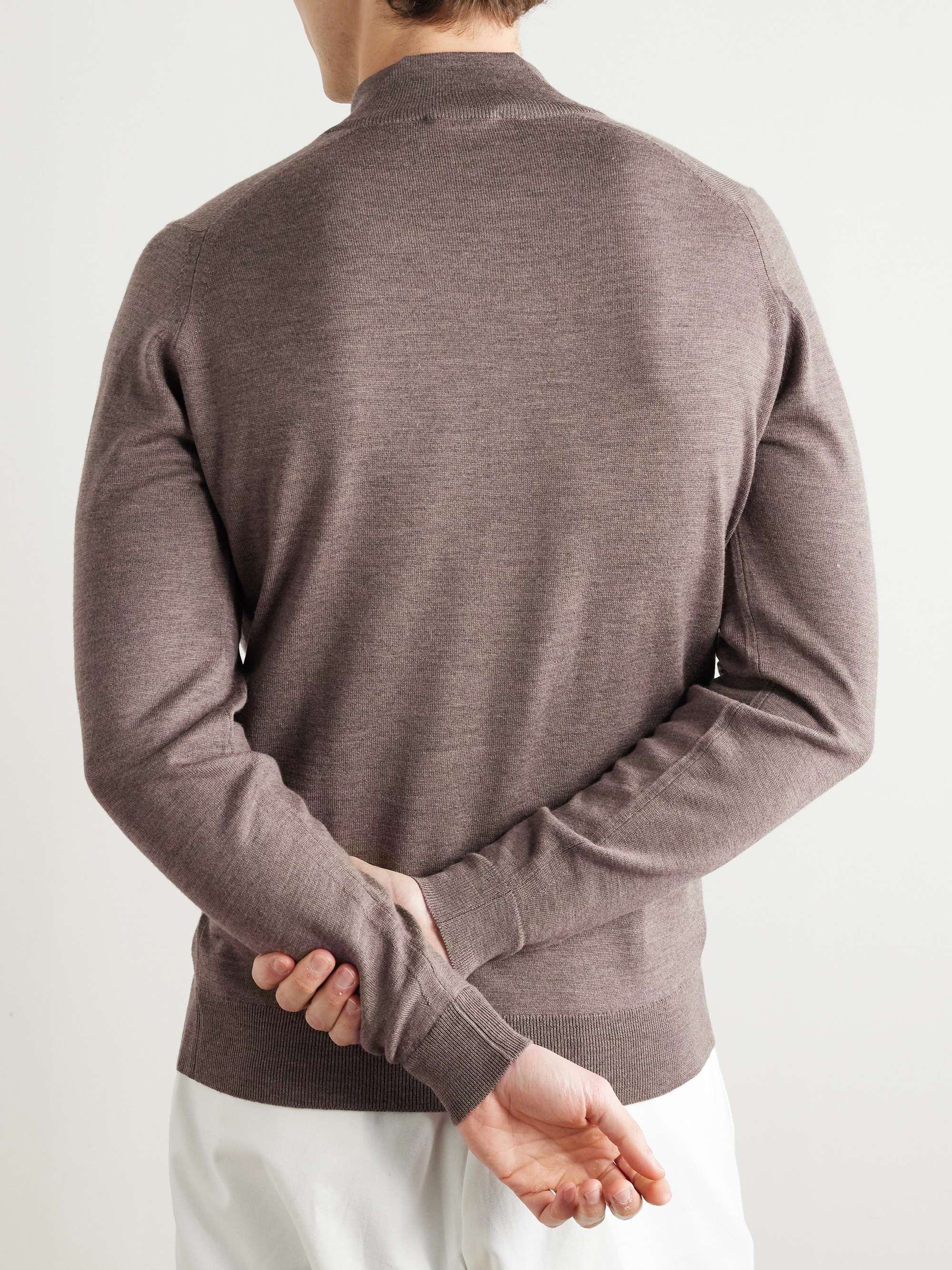 JOHN SMEDLEY メリノウール スリムフィット ハーフジップ セーター