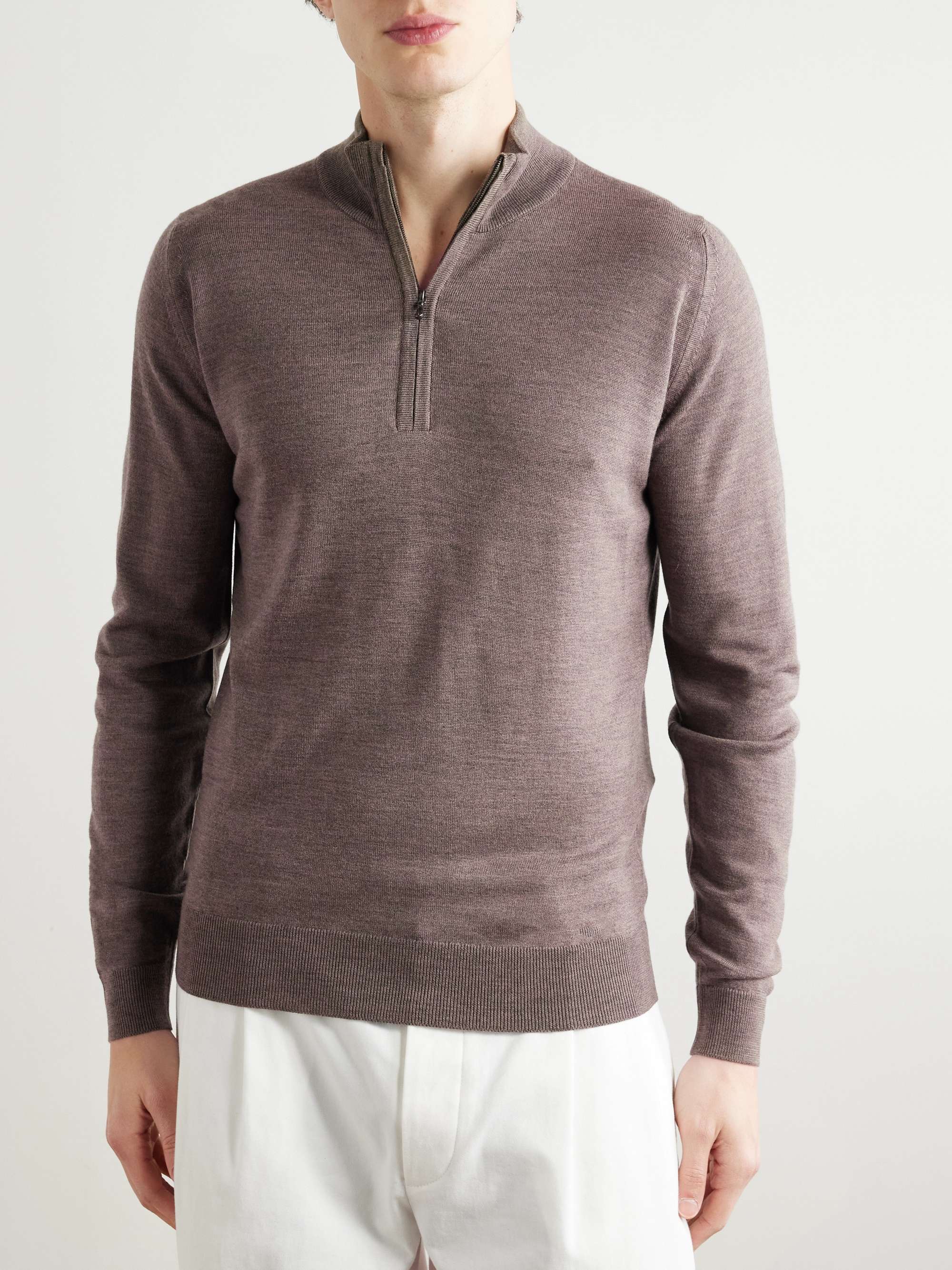 JOHN SMEDLEY メリノウール スリムフィット ハーフジップ セーター