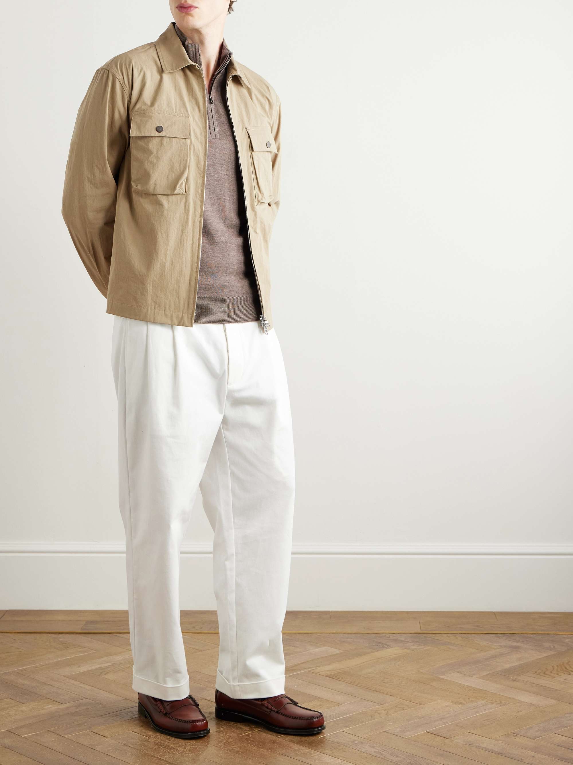 JOHN SMEDLEY メリノウール スリムフィット ハーフジップ セーター