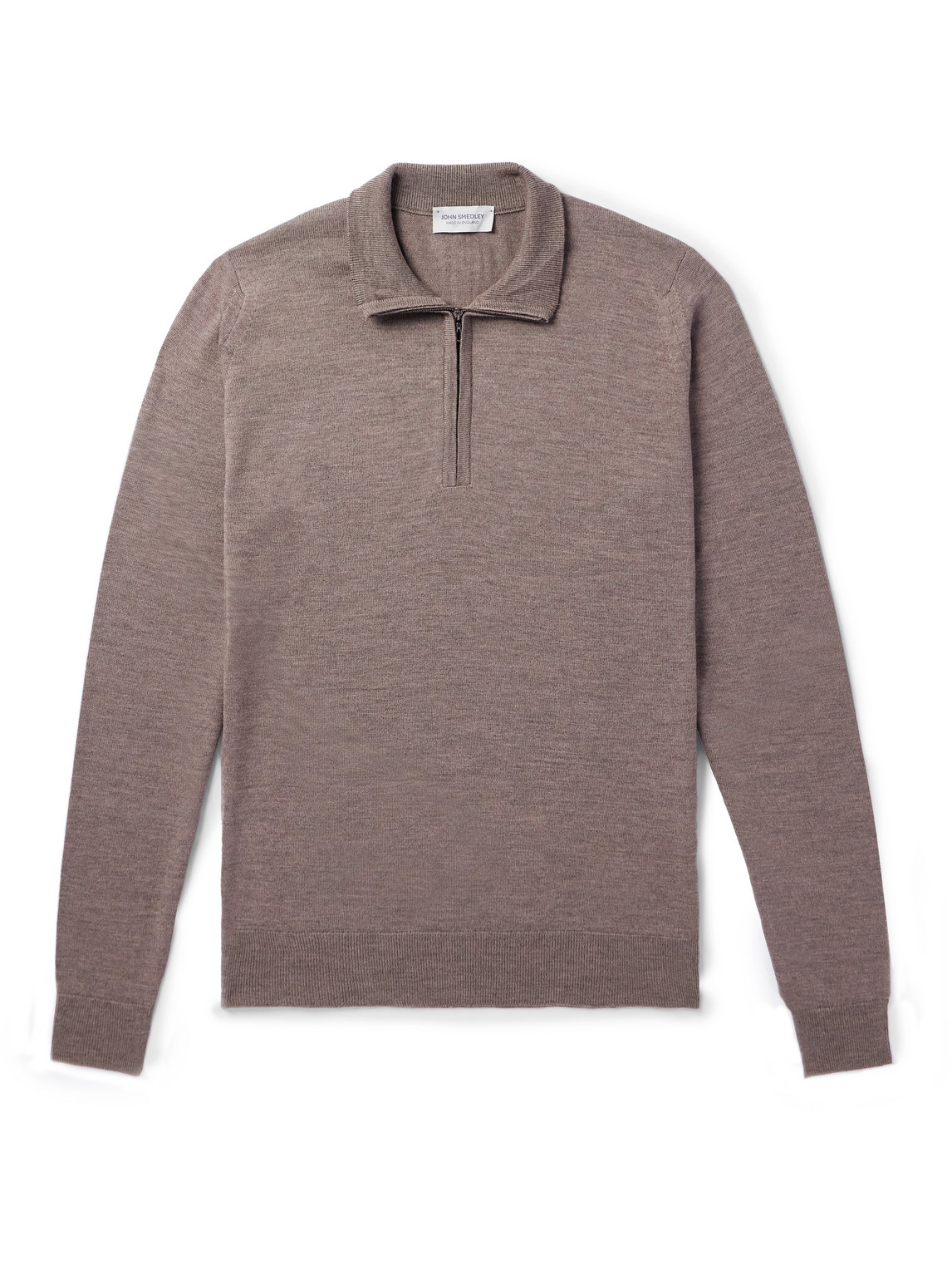 John Smedley Tapton Slim-fit Merino Wool Half-zip Sweater In Neutrals