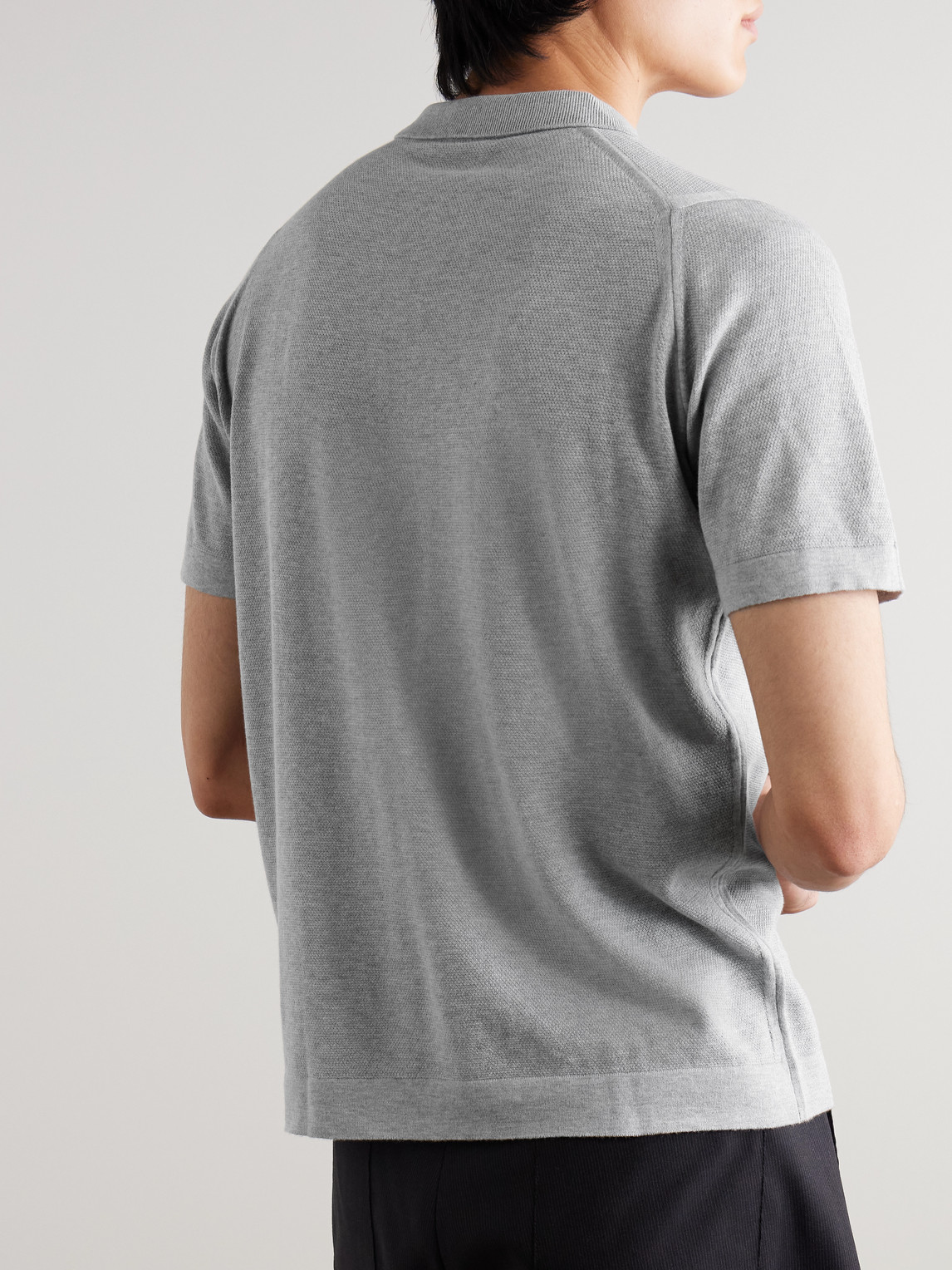 John Smedley Sandbanks Sea Island Cotton Half-zip Polo Shirt