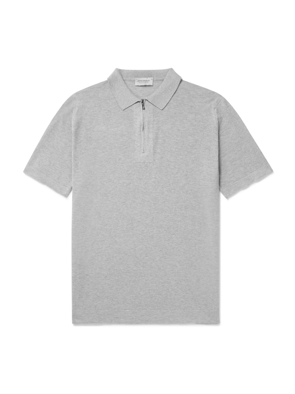 John Smedley Sandbanks Sea Island Cotton Half-zip Polo Shirt
