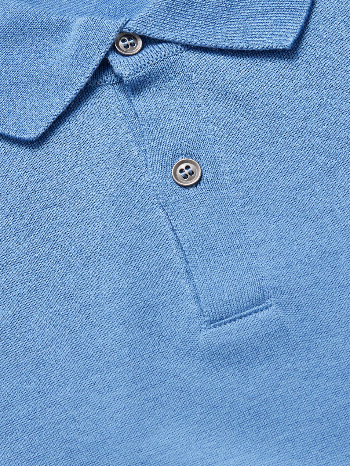 John Smedley Leyburn Merino Wool And Sea Island Cotton-blend Gauze Polo Shirt In Blue