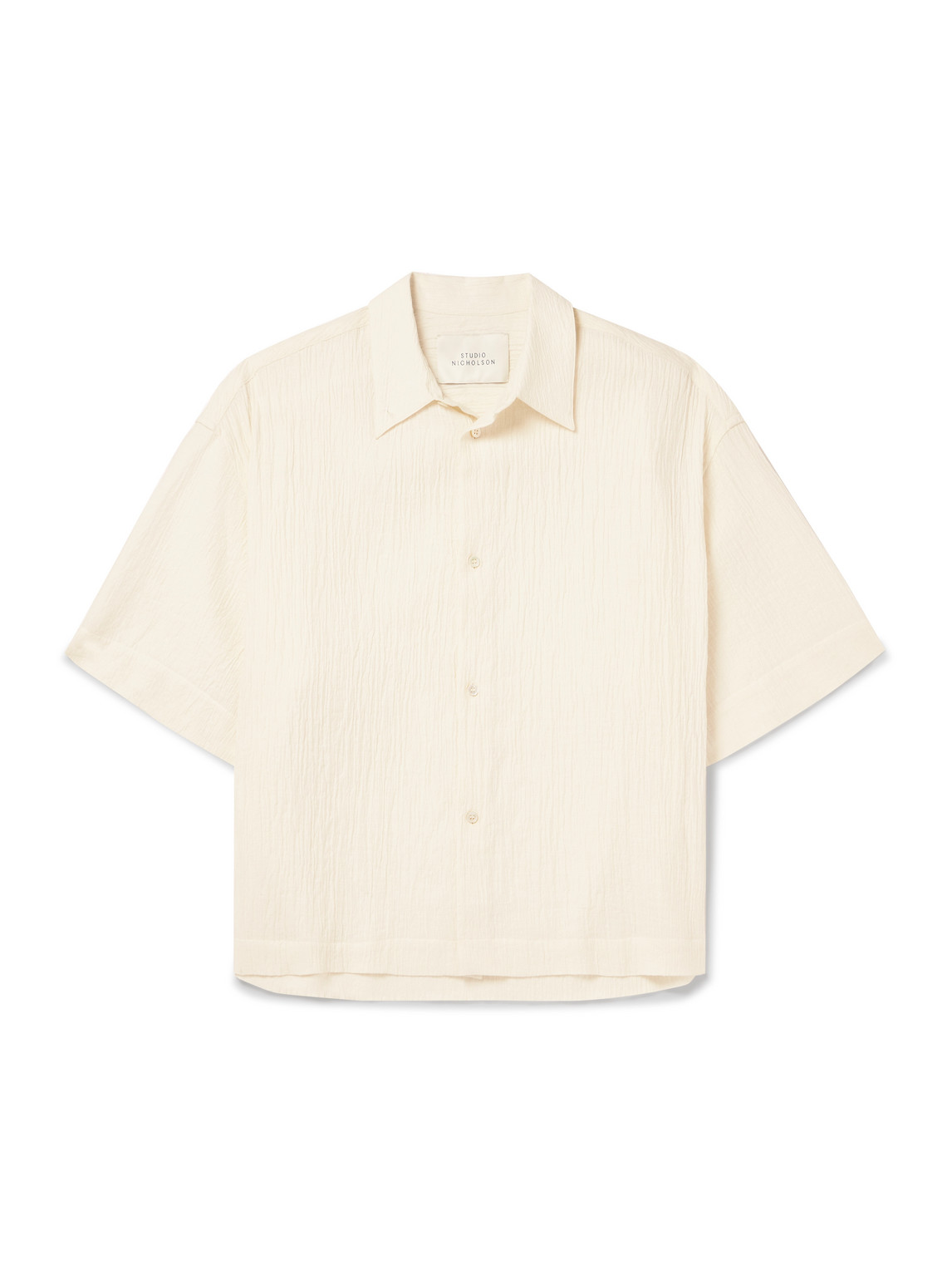 Studio Nicholson Sanko Cotton-blend Seersucker Shirt In Neutral