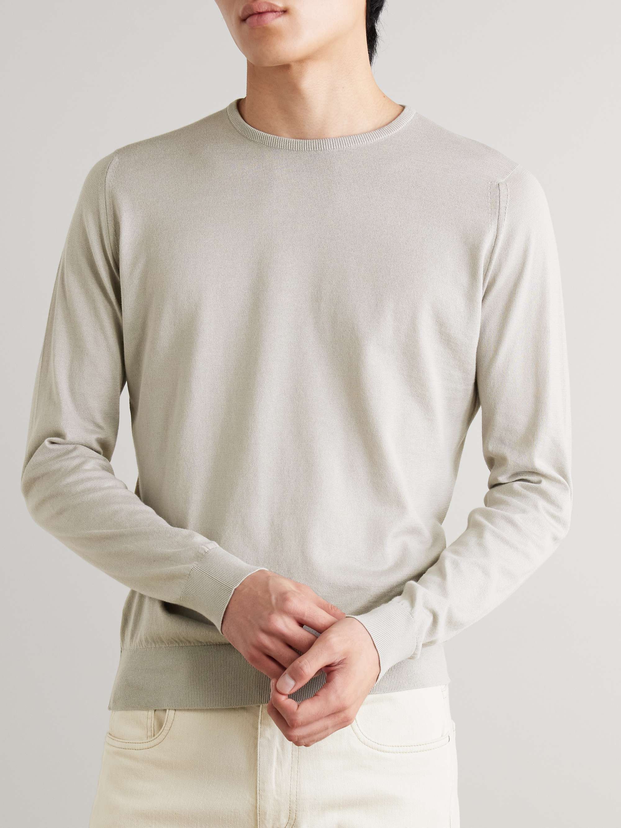 JOHN SMEDLEY Pullover in cotone Sea Island