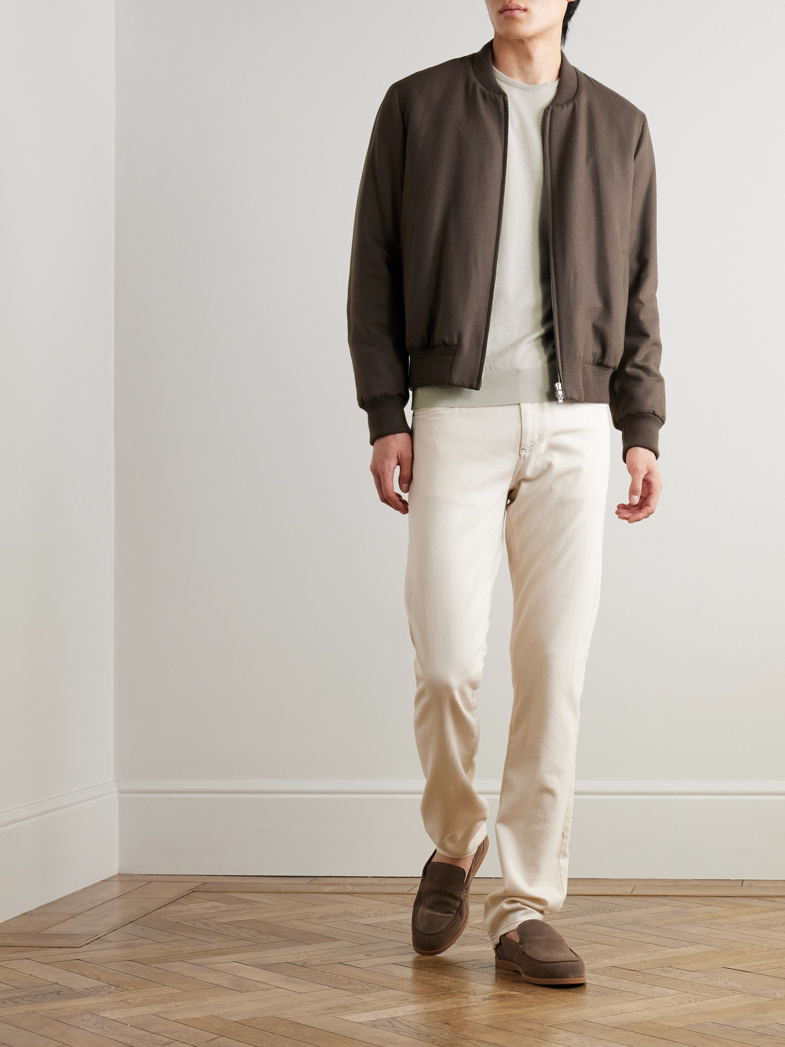 John Smedley Hatfield Slim-fit Sea Island Cotton Sweater In Gray