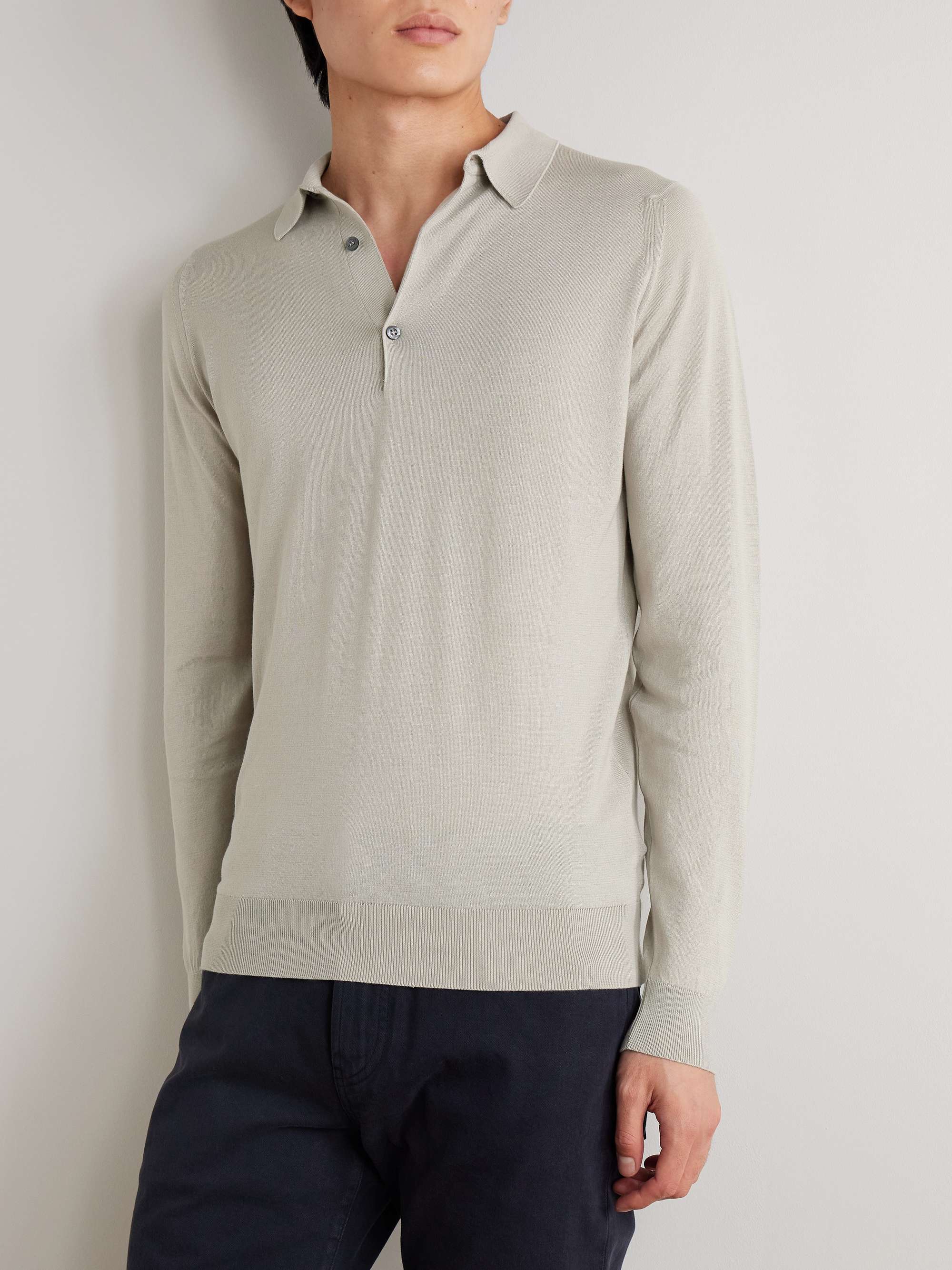 JOHN SMEDLEY Bradwell Slim-Fit Sea Island Cotton Polo Shirt