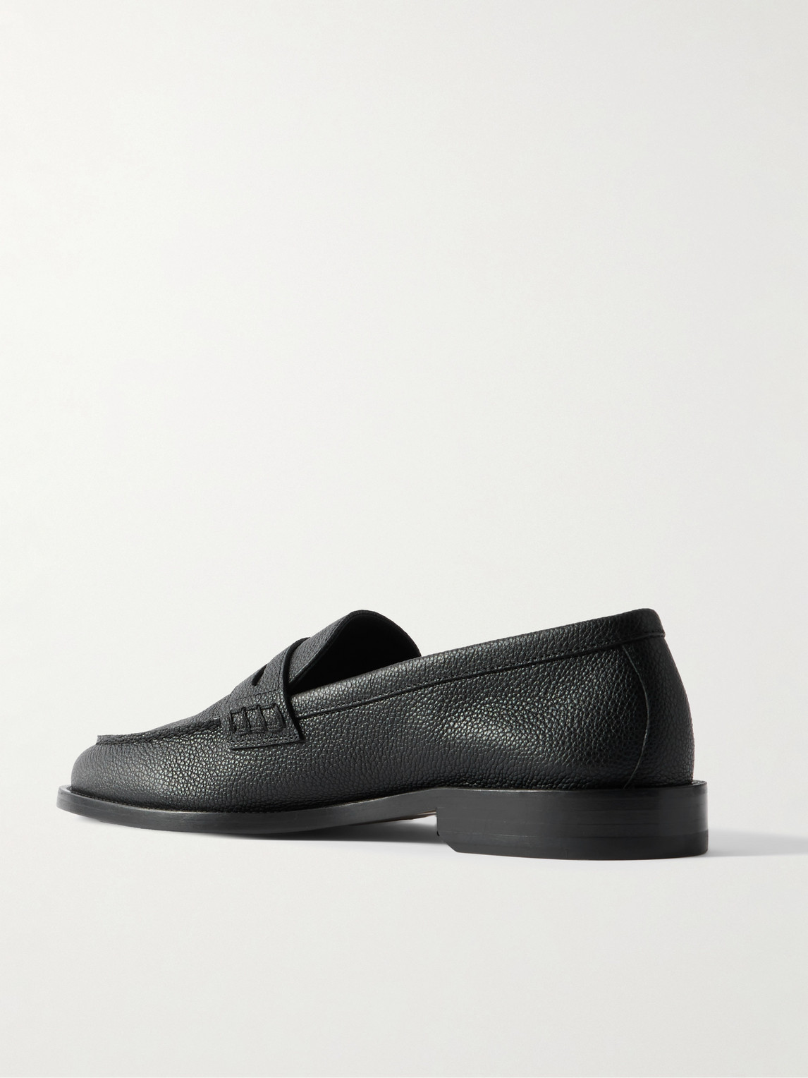 Manolo Blahnik Perry Full-grain Leather Penny Loafers