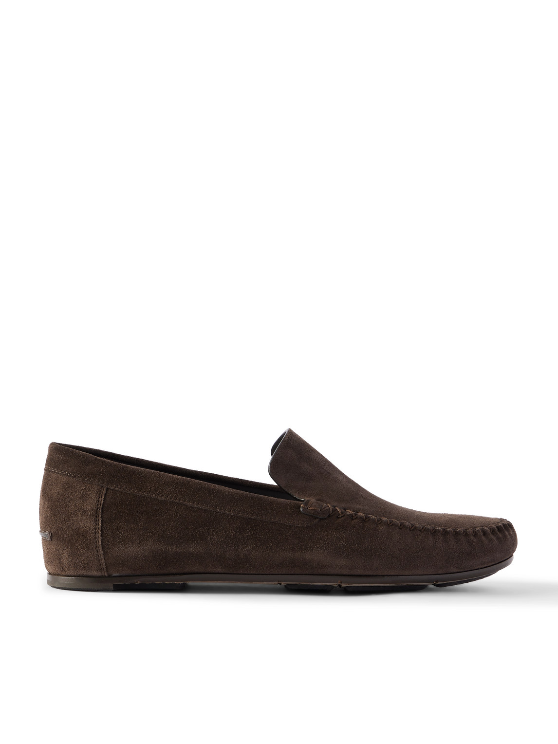 Manolo Blahnik Suede Driving Shoes In Brown