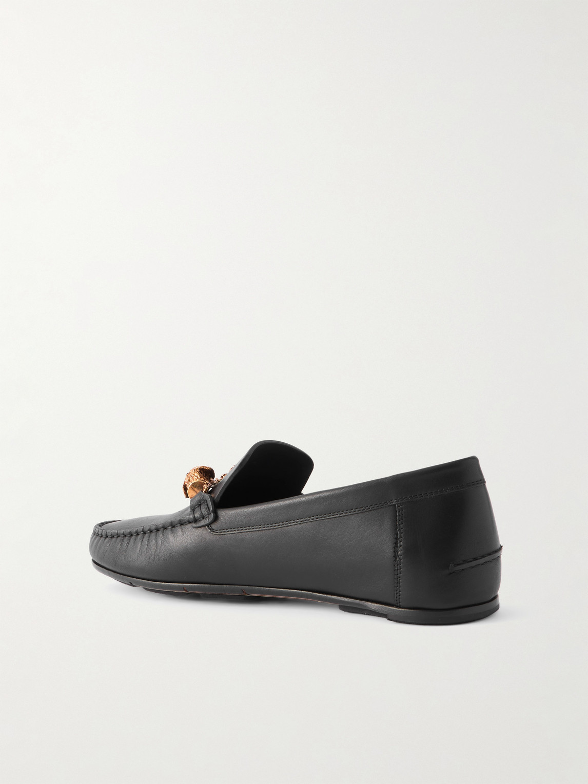 Manolo Blahnik Apollonio Embellished Leather Driving Shoes