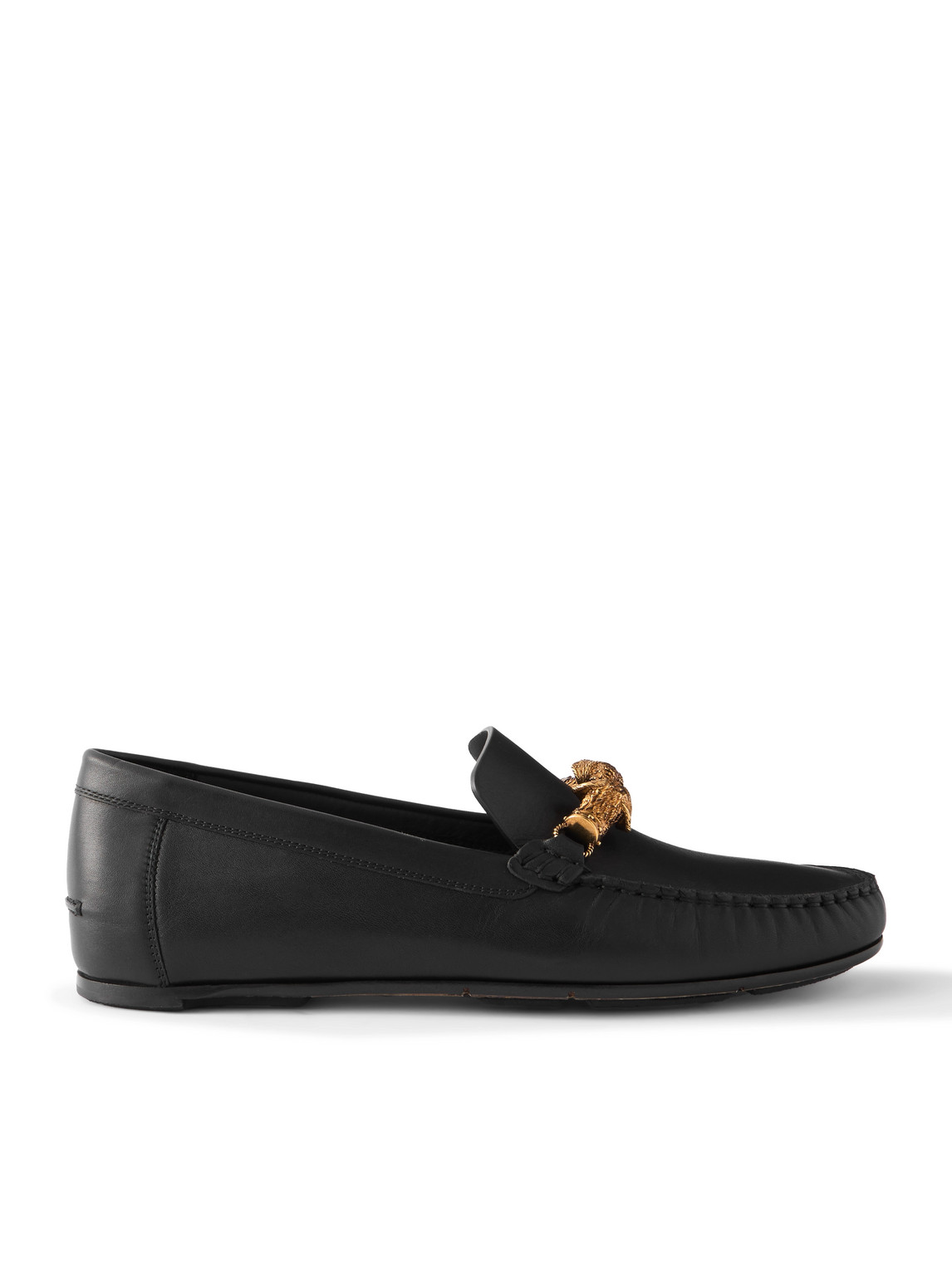 Manolo Blahnik Apollonio Embellished Leather Driving Shoes