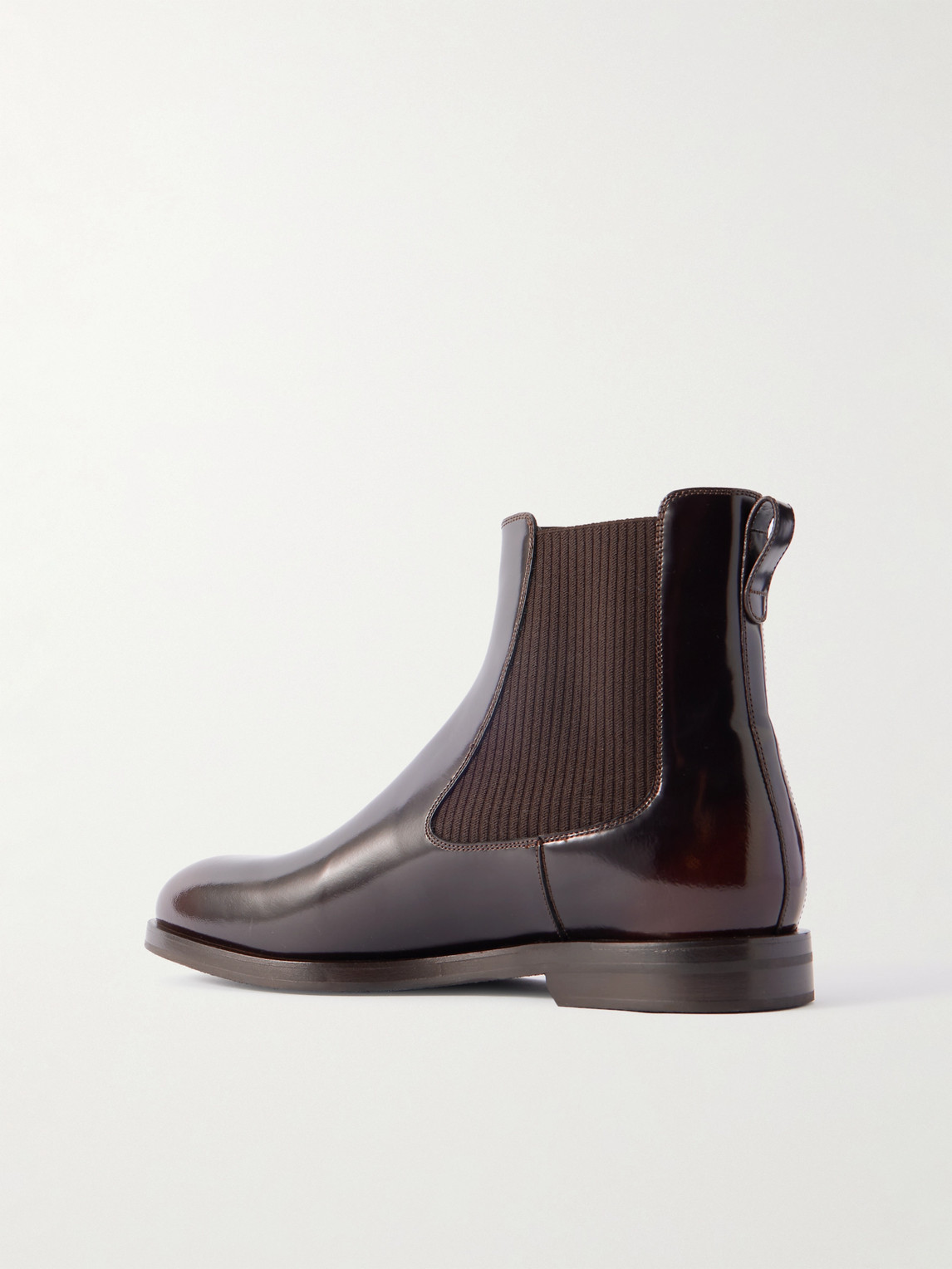 Manolo Blahnik Sempione Manny Polished-leather Chelsea Boots In Burgundy