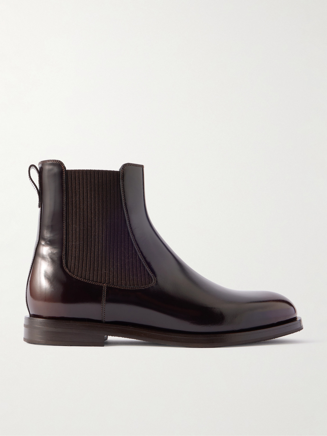 Manolo Blahnik Sempione Manny Polished-leather Chelsea Boots In Burgundy