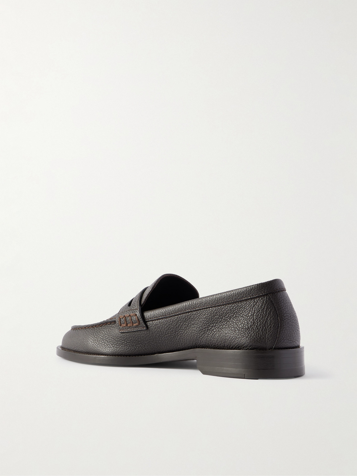 Manolo Blahnik Perry Full-grain Leather Penny Loafers
