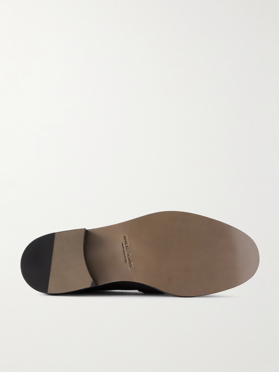 Manolo Blahnik Perry Full-grain Leather Penny Loafers