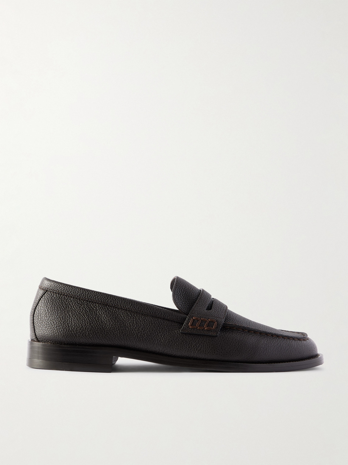 Manolo Blahnik Perry Full-Grain Leather Penny Loafers - Men