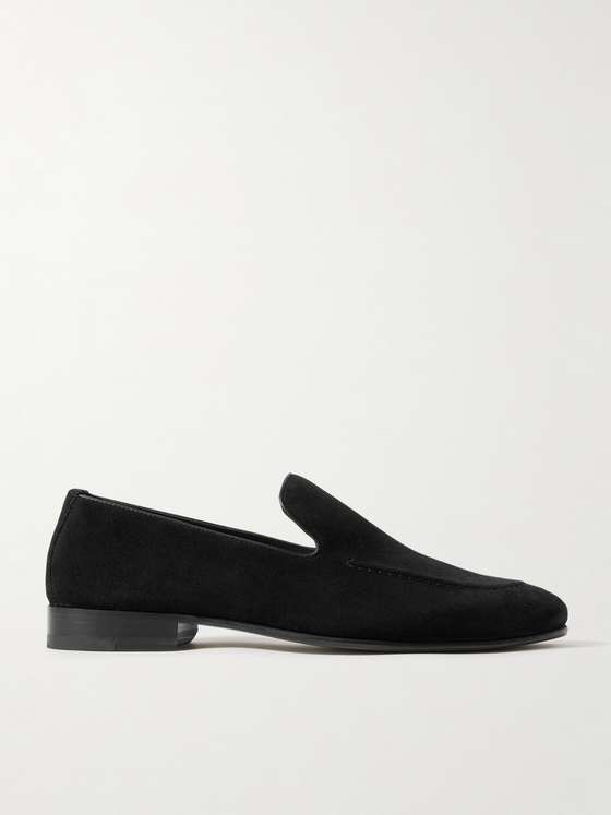 Manoloblahnik Truro Leather-Trimmed Suede Loafers