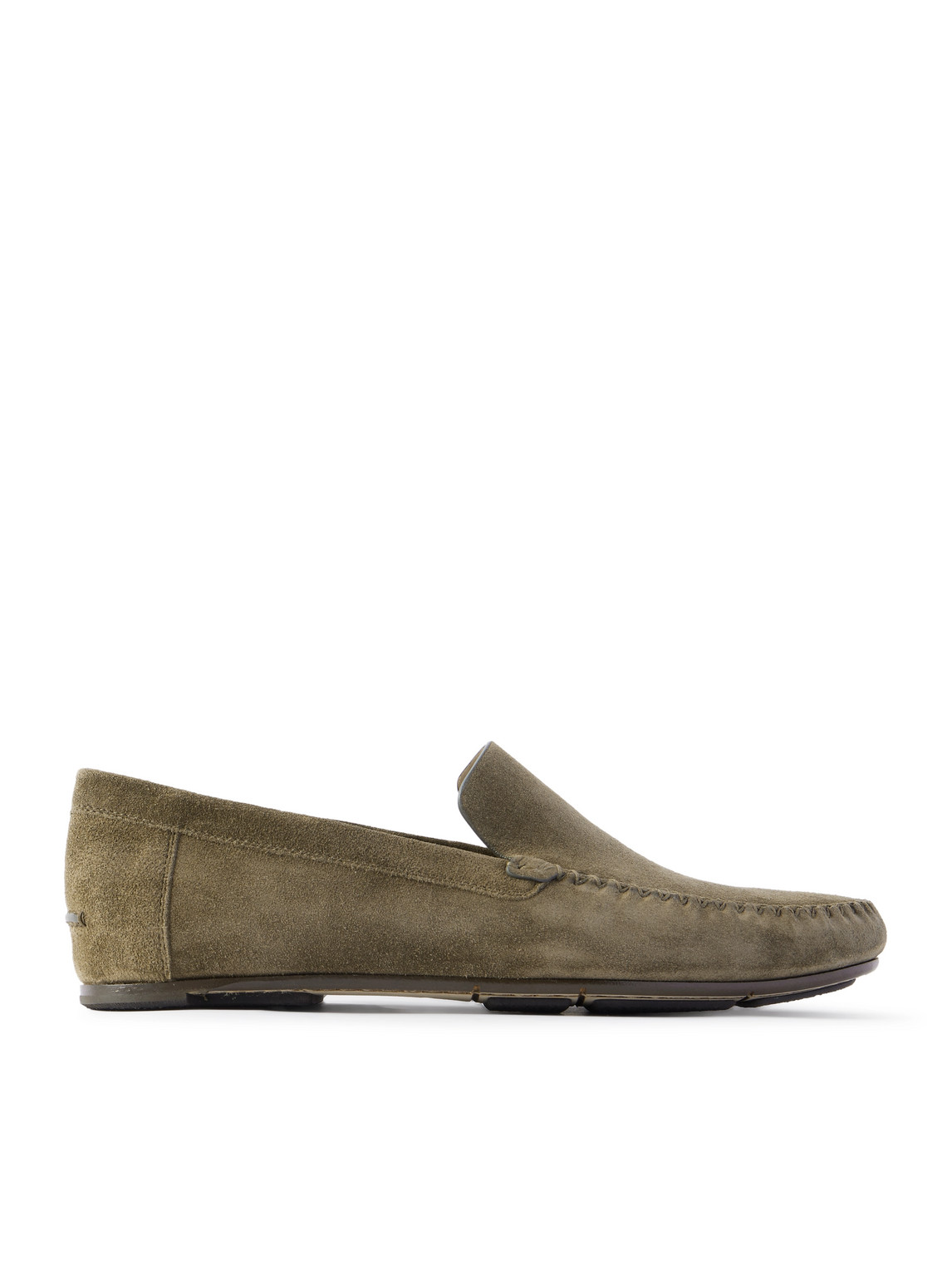 Manolo Blahnik Alder Suede Driving Shoes In Green