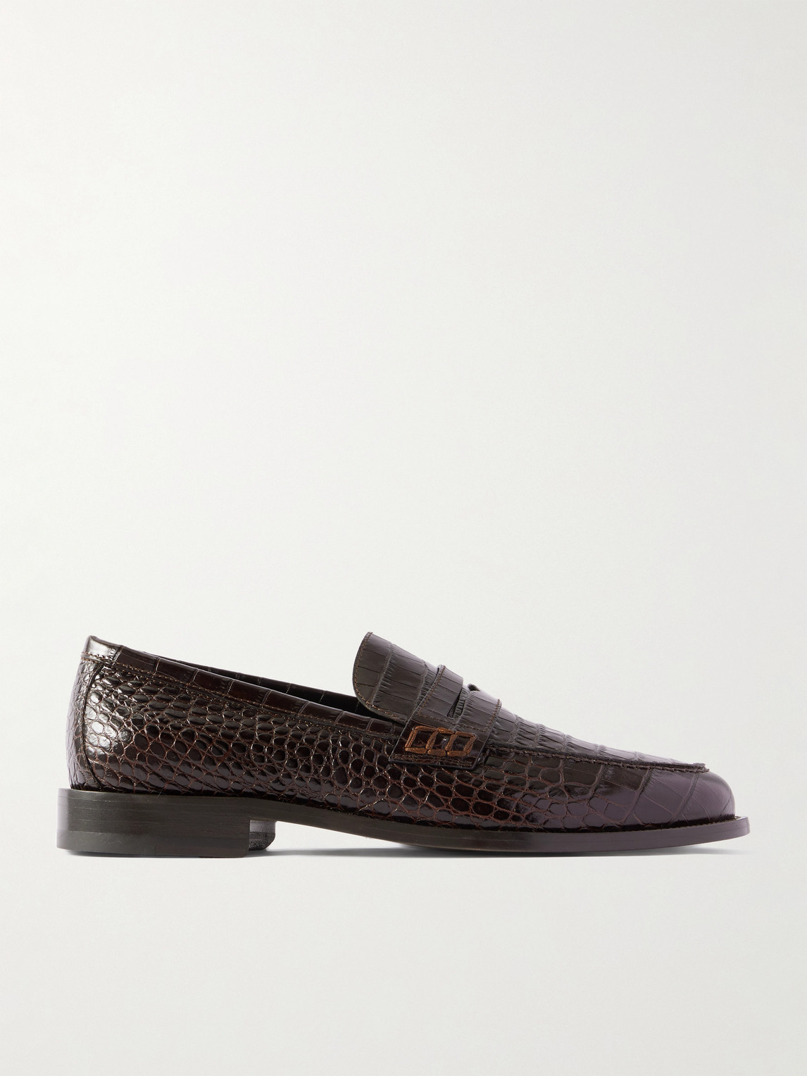 Manolo Blahnik Perry Croc-Effect Leather Loafers - Men