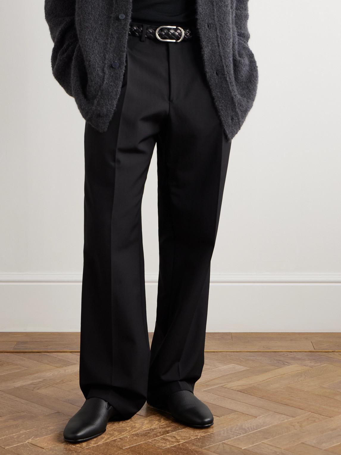 Manolo Blahnik Mario Leather Loafers In Black