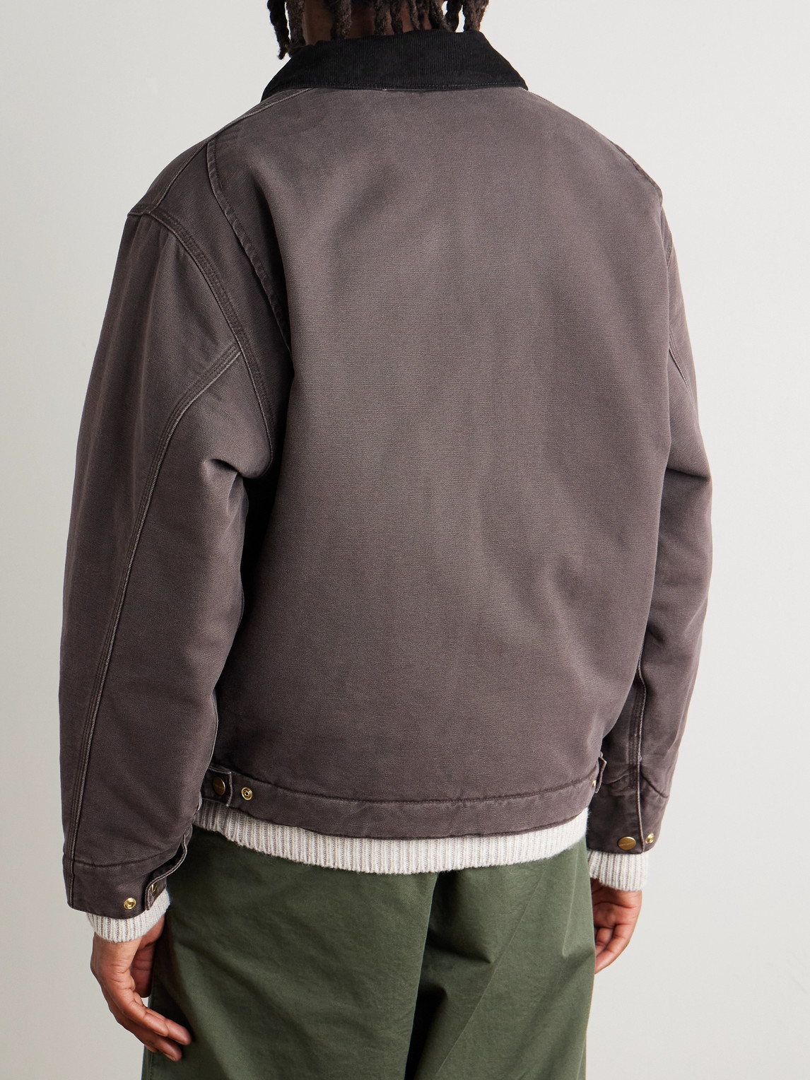 Carhartt Detroit Corduroy-trimmed Organic Cotton-canvas Jacket In Multi
