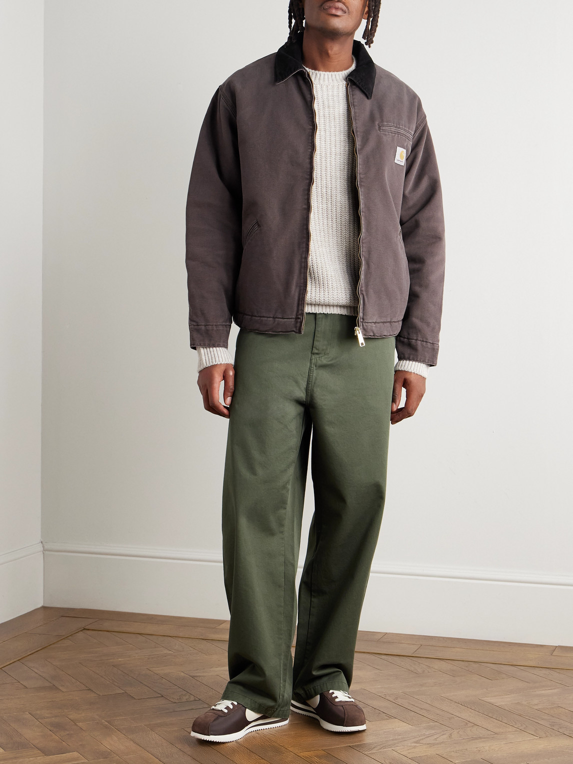 Carhartt Detroit Corduroy-trimmed Organic Cotton-canvas Jacket In Multi