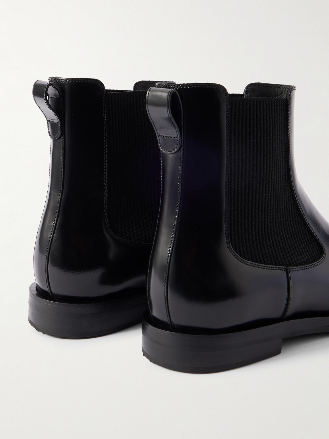 Manolo Blahnik Sempione Manny Polished-leather Chelsea Boots In Black