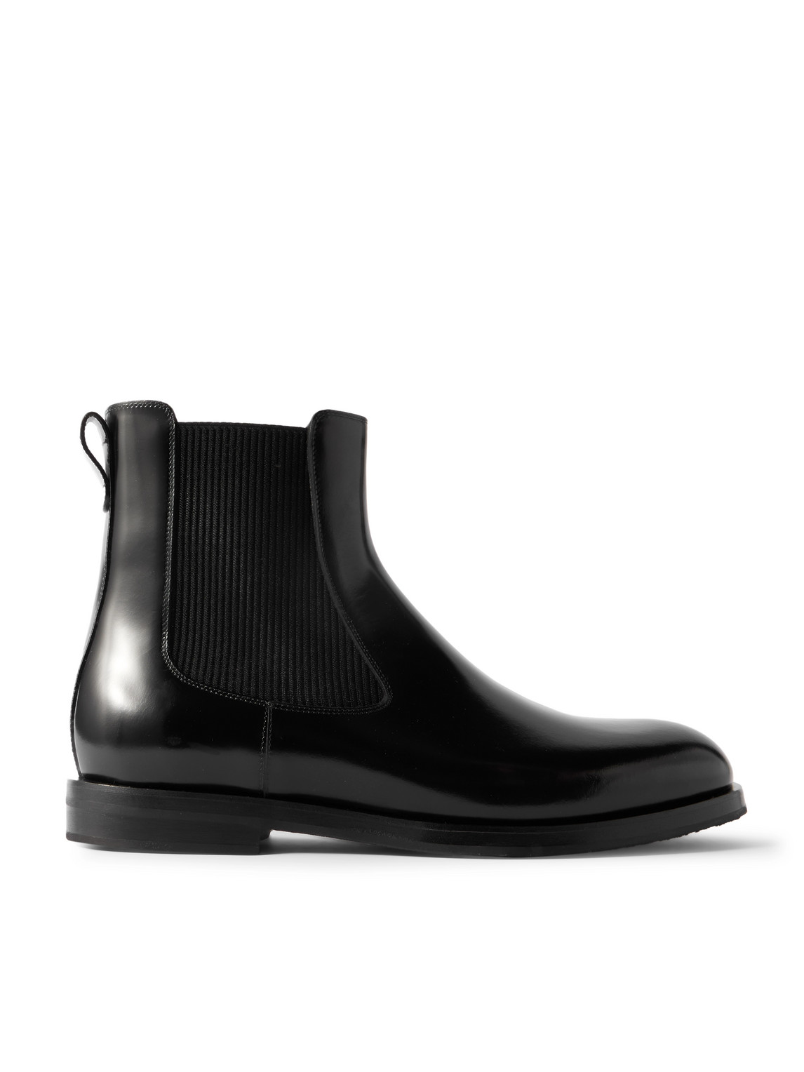 Manolo Blahnik Sempione Manny Polished-leather Chelsea Boots In Black