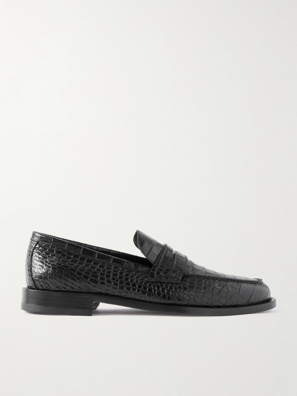 Manolo Blahnik Perry Croc-Effect Leather Loafers - Men