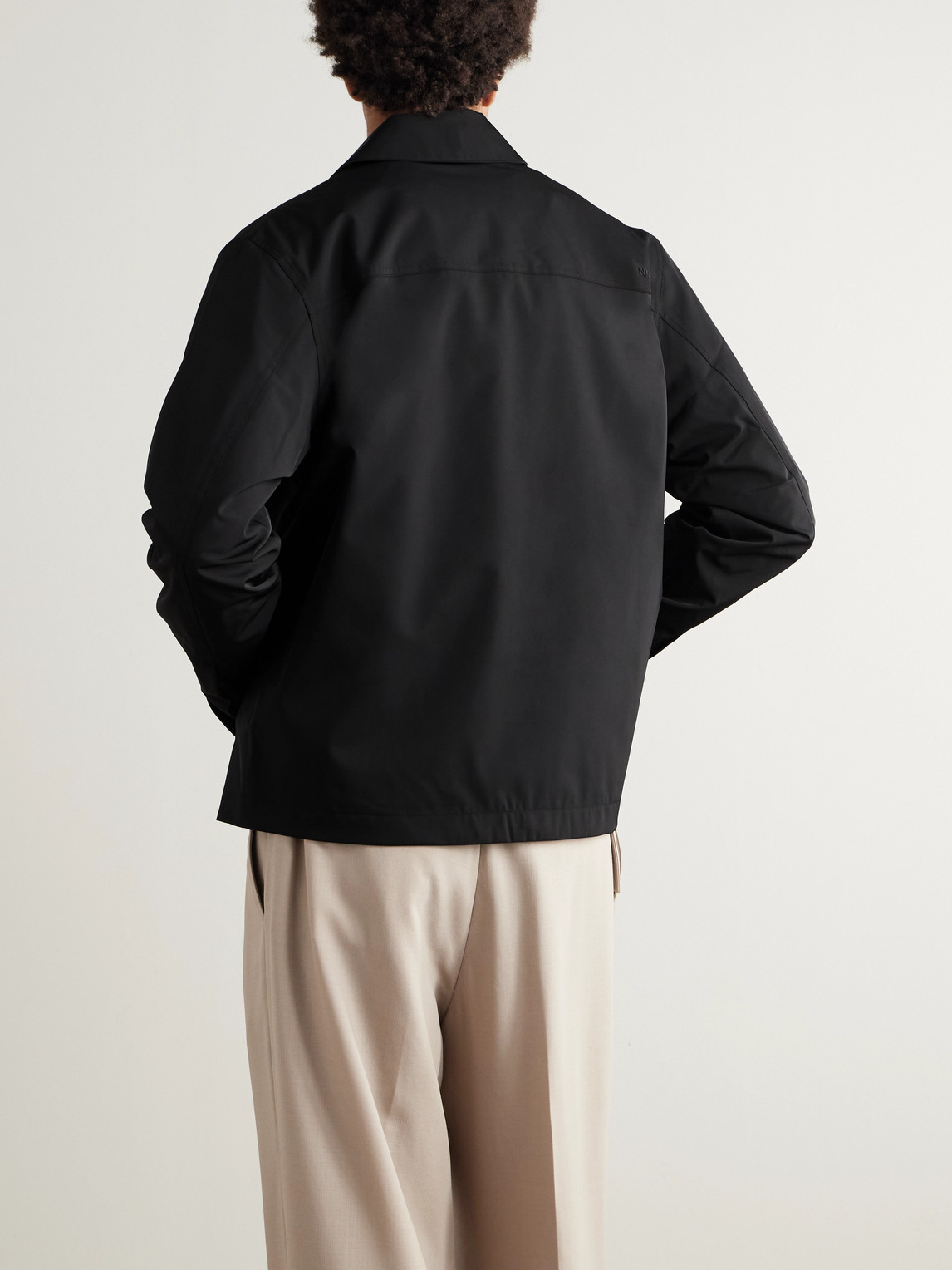 Nn07 Alban 1088 Recycled Grain De Poudre Overshirt In Black