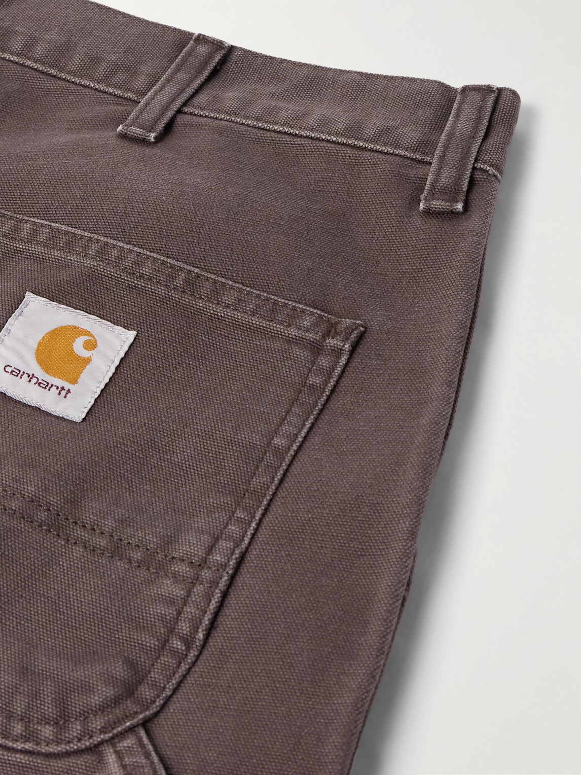 Carhartt Double Knee Wide-leg Organic Cotton-canvas Carpenter Trousers In Brown
