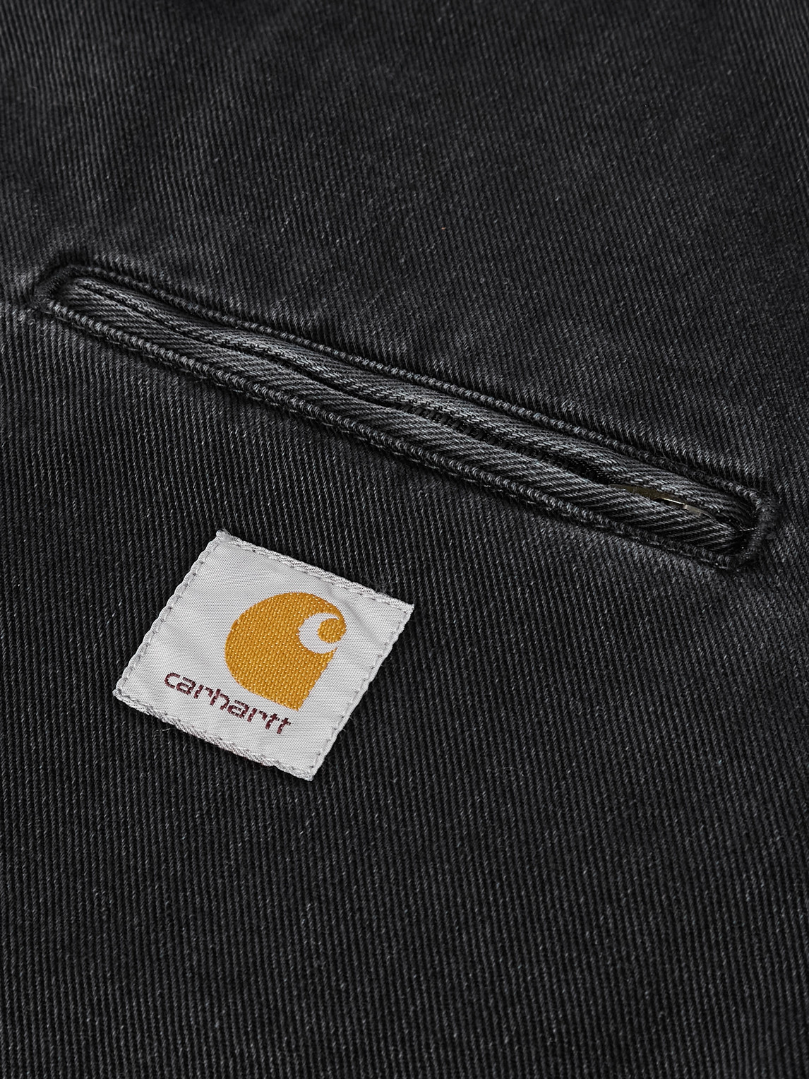 Carhartt Detroit Corduroy-trimmed Organic Cotton-canvas Jacket In Black